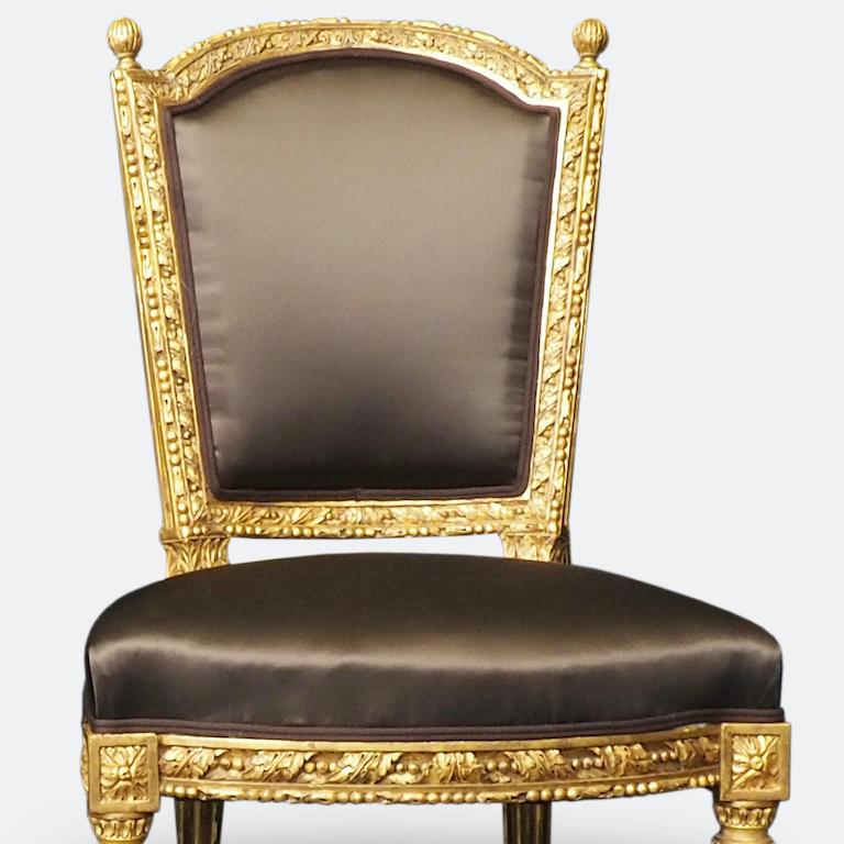 Set of Four Louis XVI Gilt Chairs, Circa 1780 For Sale 5