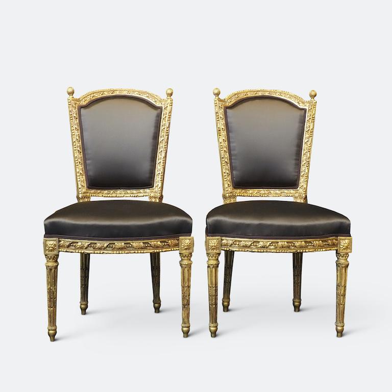 Set of Four Louis XVI Gilt Chairs, Circa 1780 For Sale 6