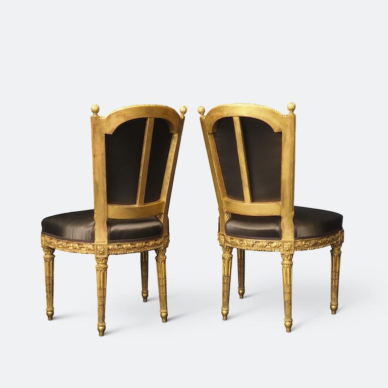 Set of Four Louis XVI Gilt Chairs, Circa 1780 For Sale 8