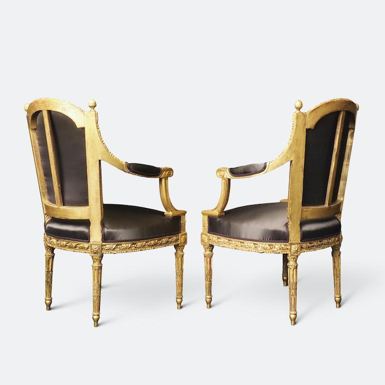 Late 18th Century Set of Four Louis XVI Gilt Chairs, Circa 1780 For Sale