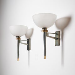 An Important Set of Four French Wall Appliques Lights Attributed to André Leon