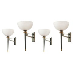 An Important Set of Four French Wall Appliques Lights Attributed to André Leon 