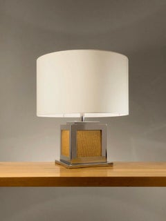 A SHABBY-CHIC NEO-CLASSICAL SEVENTIES Square TABLE LAMP, France 1970