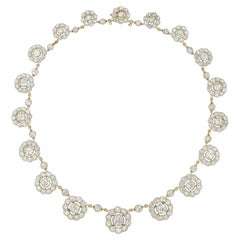 An important Victorian diamond cluster necklace