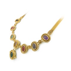 Halskette aus viktorianischem Hartstein mit Intaglio-Verschluss