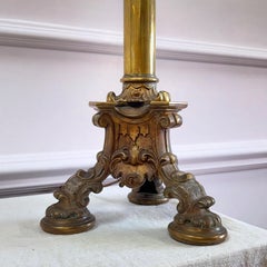 An Imposing Brass Column Lamp