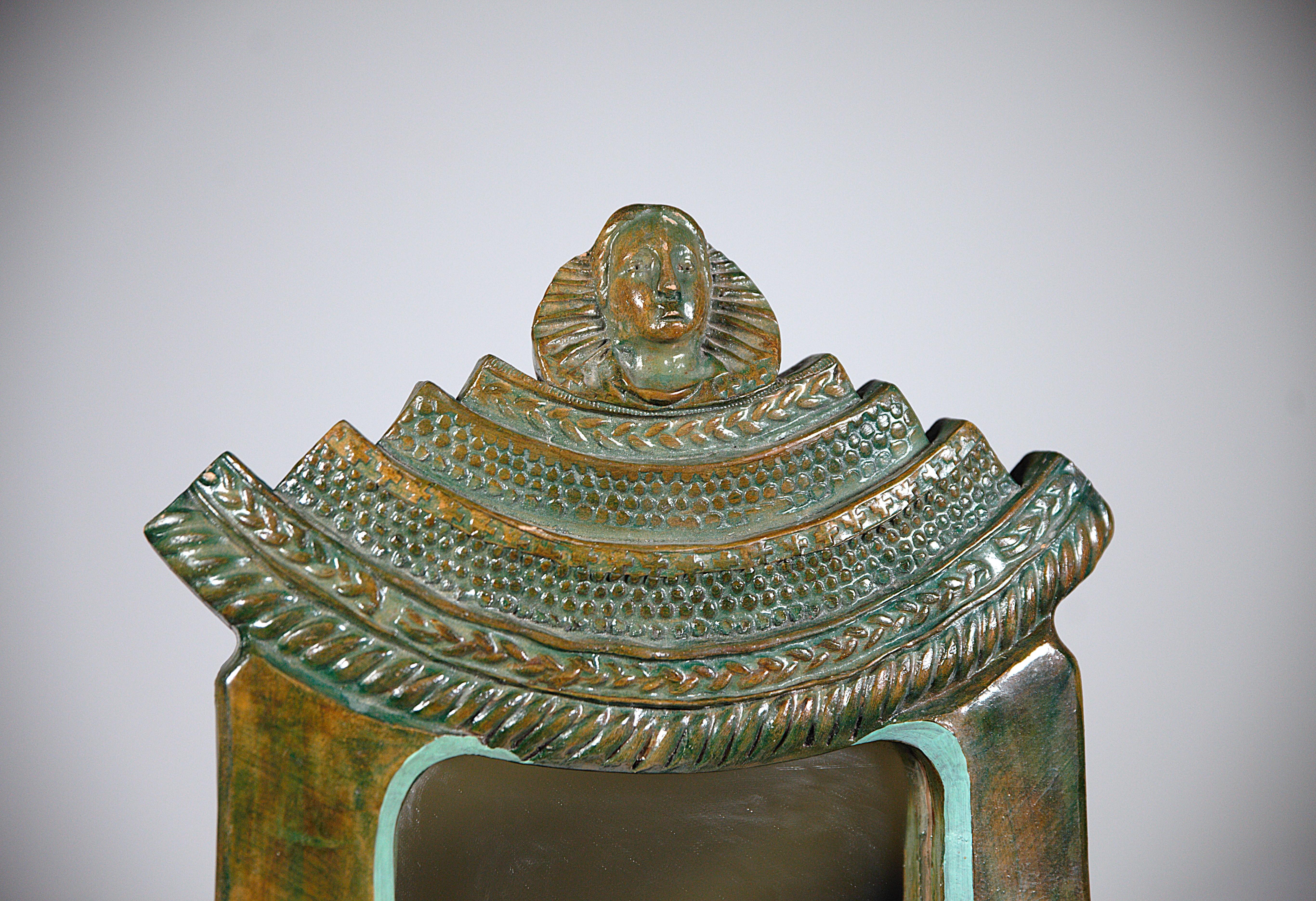 Francese Un imponente specchio in ceramica di un artista anonimo Francia anni '70 in vendita