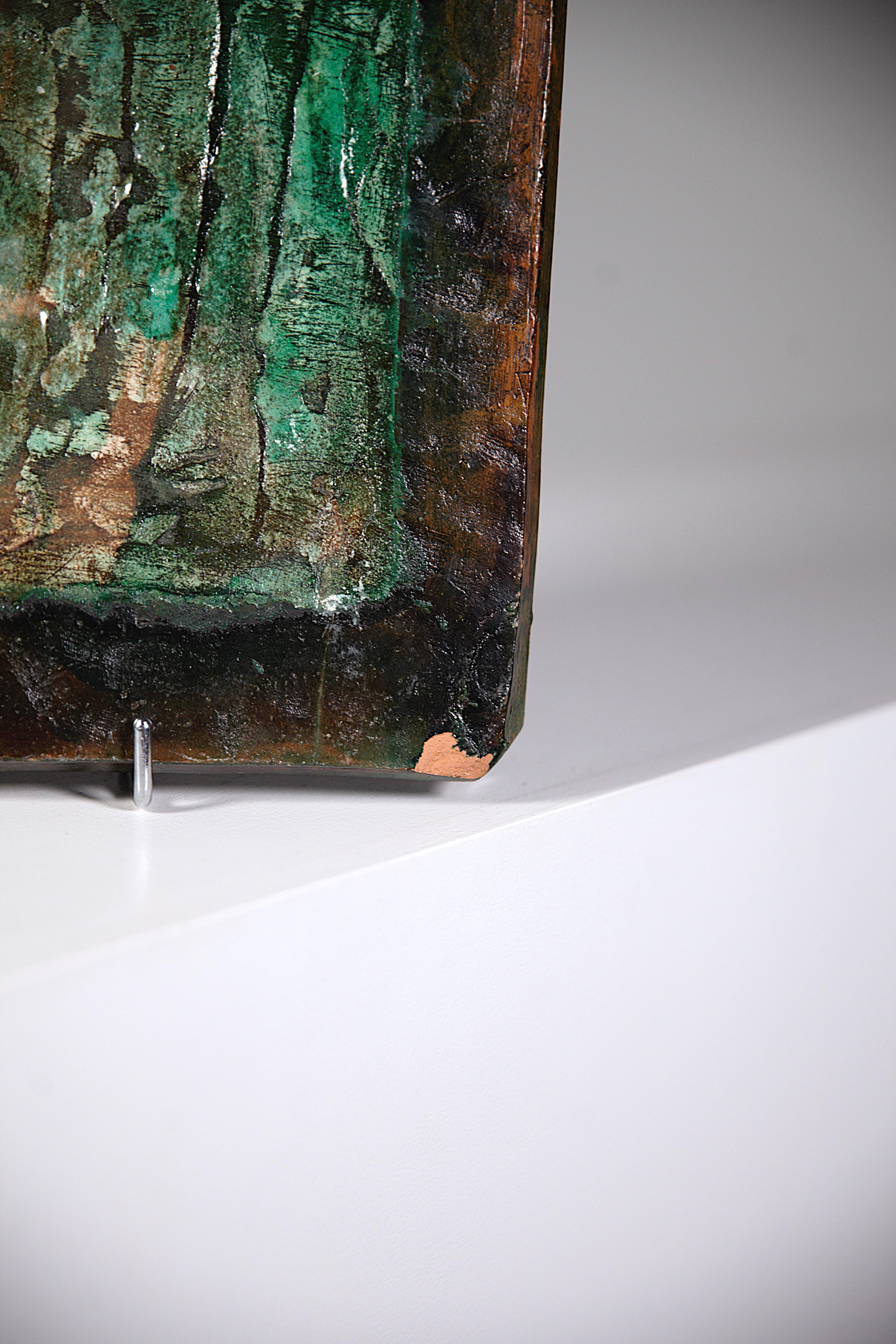 Un imponente specchio in ceramica di un artista anonimo Francia anni '70 in vendita 2