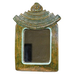 Un miroir en céramique imposant par l'artiste anonyme, France, années 1970