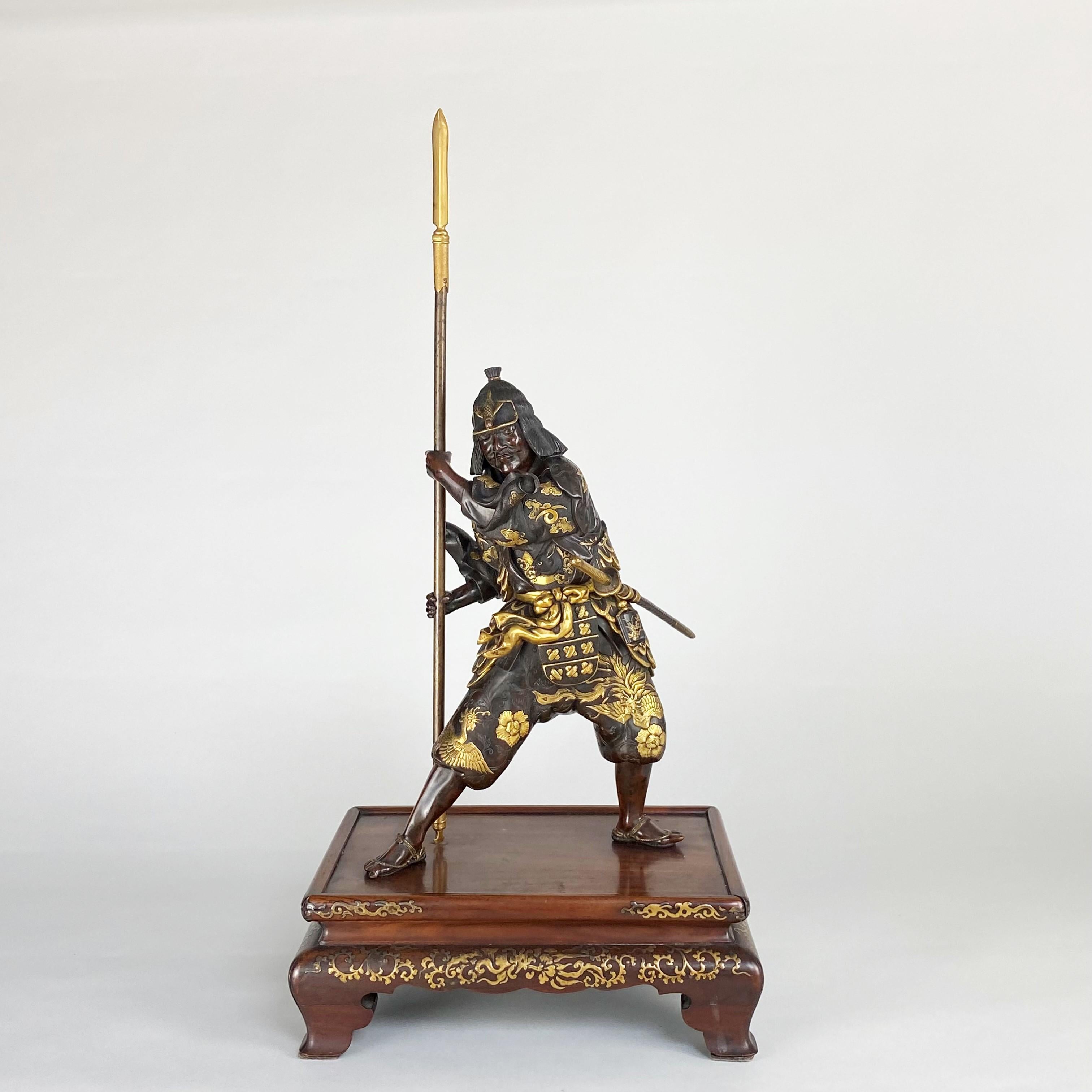 Imposing Late 19th Century Japanese Bronze Okimono of a Samurai For Sale 4