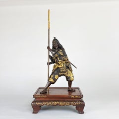 Imposing Late 19th Century Japanese Bronze Okimono of a Samurai