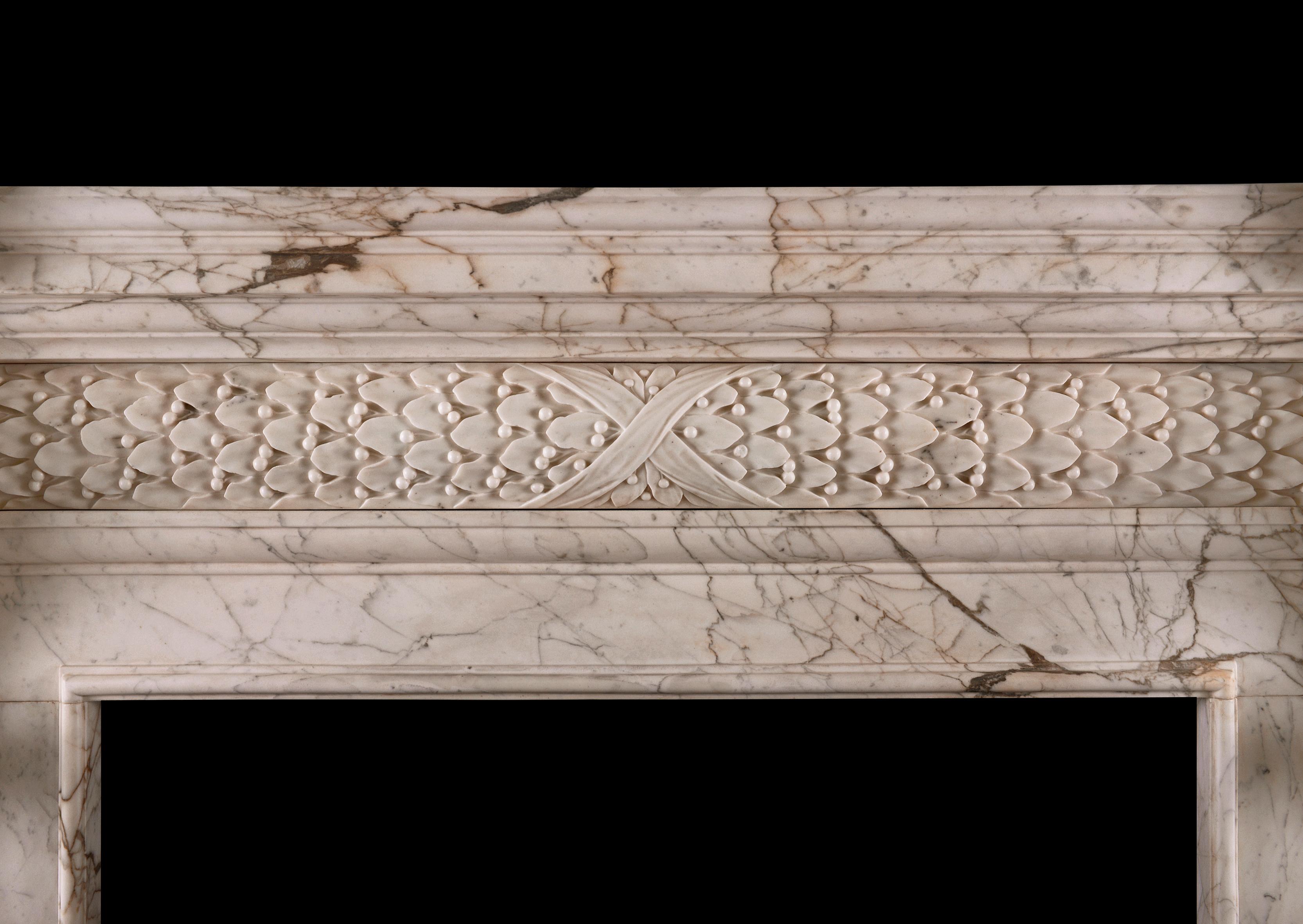 18th Century and Earlier Imposing Period Georgian Fireplace in Calacatta Oro Marble For Sale