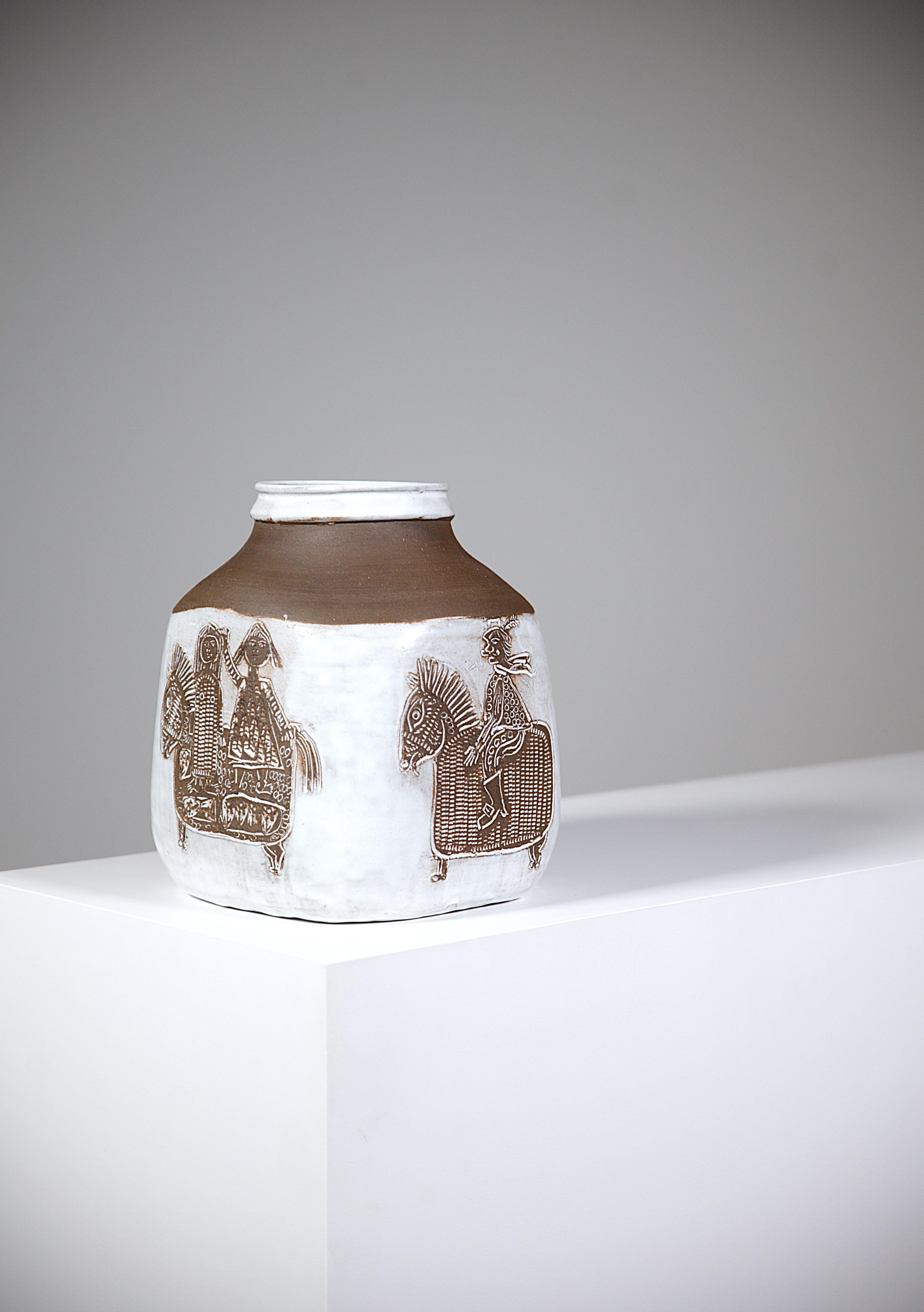 Francese Un imponente vaso di Albert Thiry Vallauris Francia anni '70 in vendita