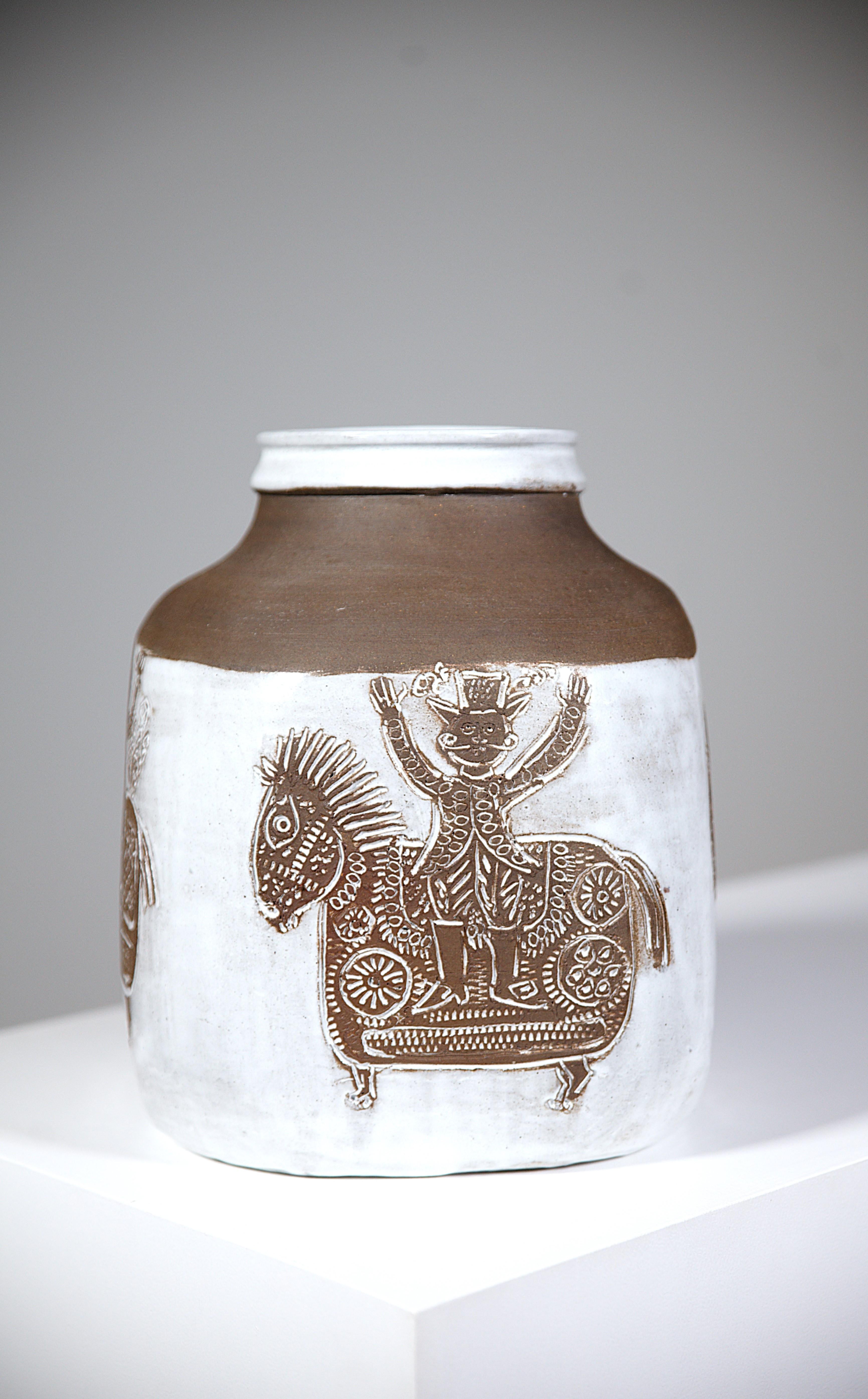 Smaltato Un imponente vaso di Albert Thiry Vallauris Francia anni '70 in vendita