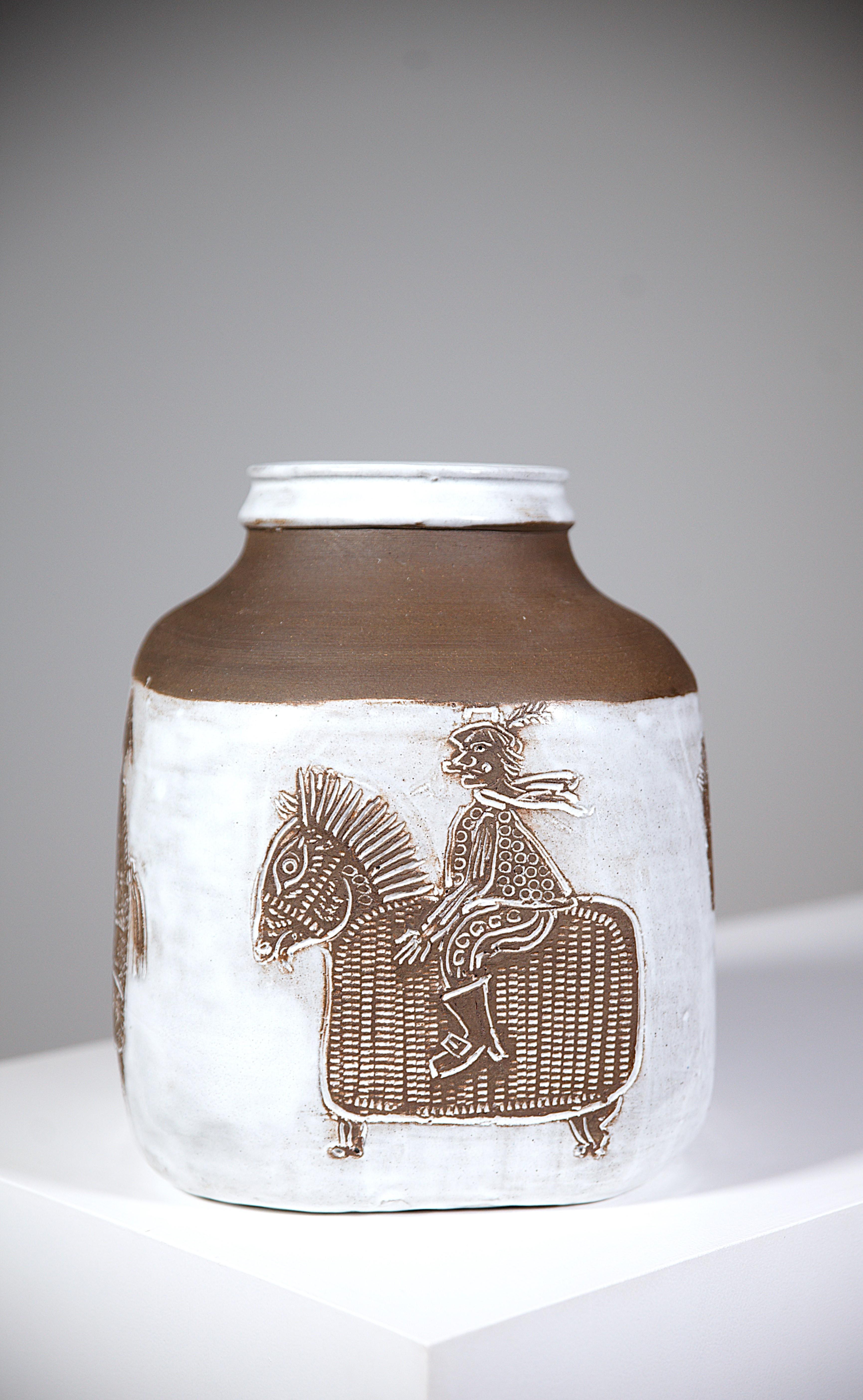 Fine XX secolo Un imponente vaso di Albert Thiry Vallauris Francia anni '70 in vendita