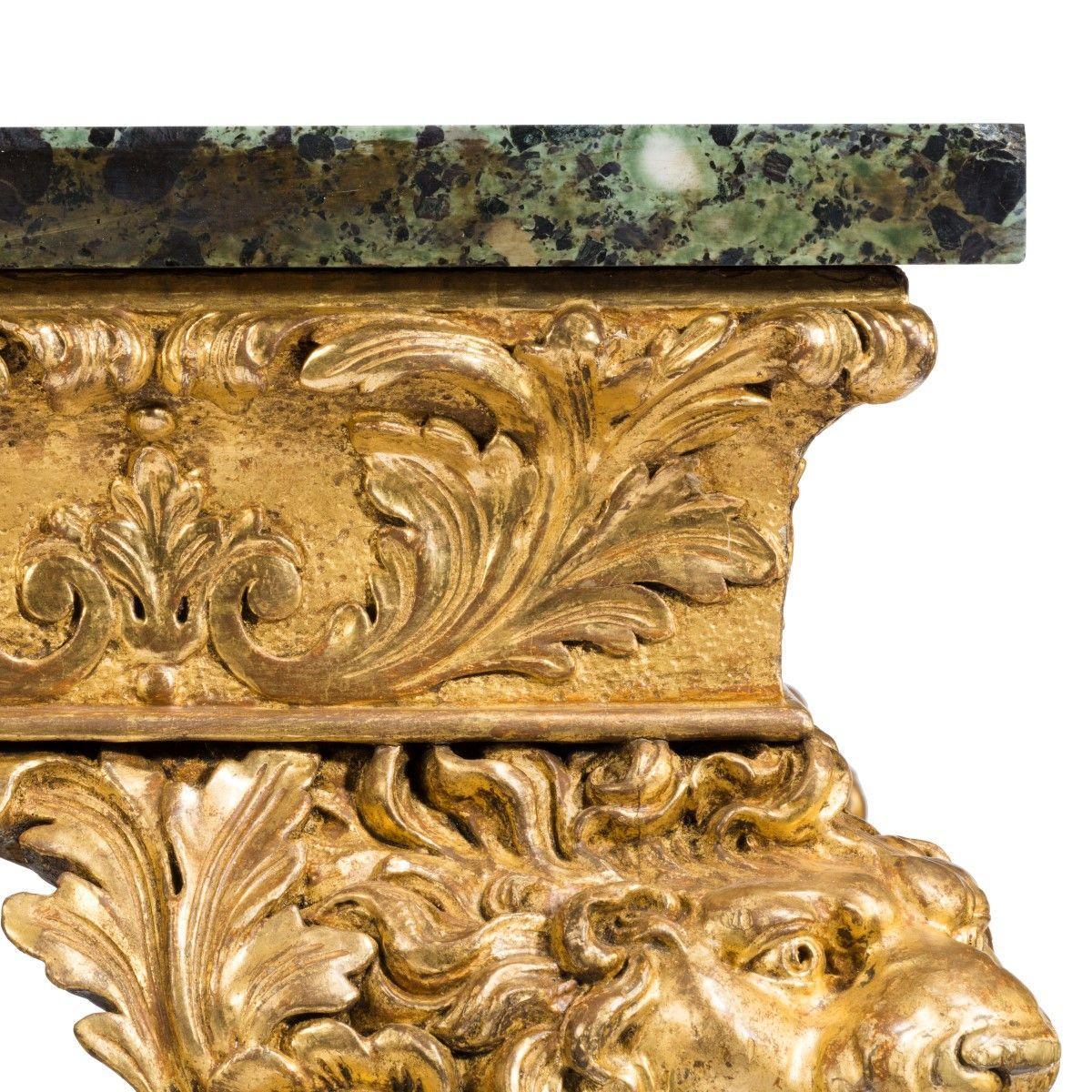 Late 19th Century Imposing Victorian Giltwood Console Table in the Manner of William Kent