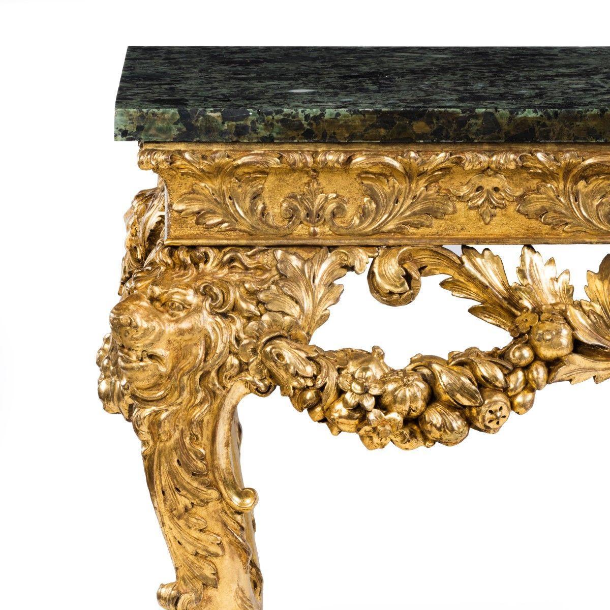 Imposing Victorian Giltwood Console Table in the Manner of William Kent 2