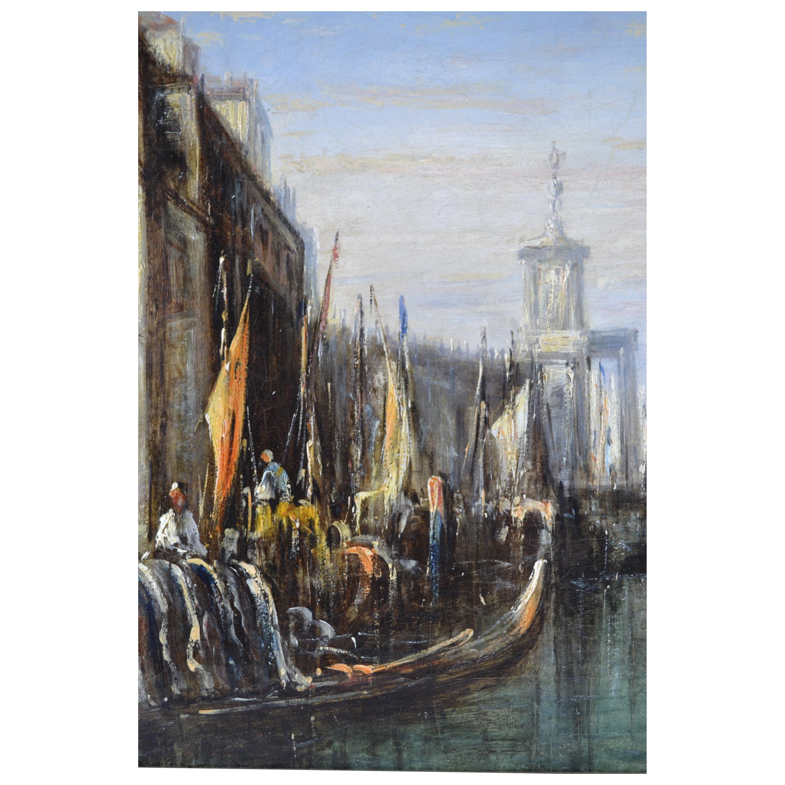 19th Century Impressionist Painting of the Grand Canal in Venice by Francis Moltino For Sale