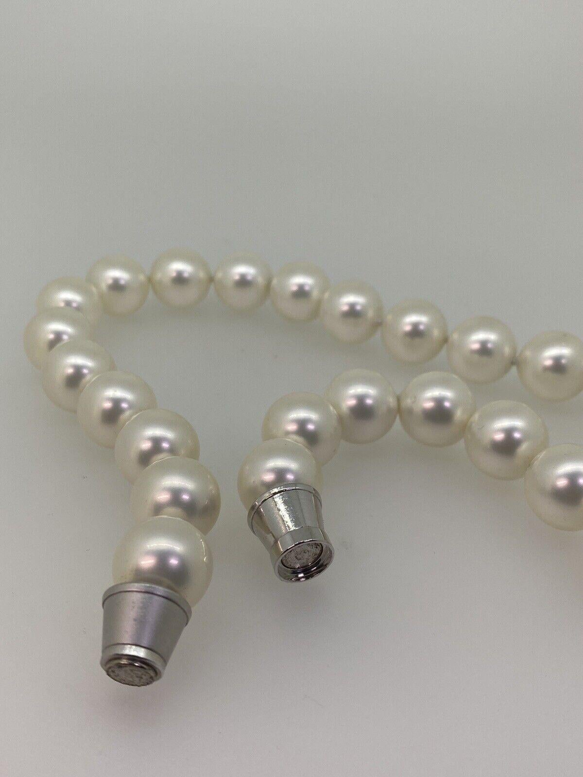 Un'impressionante collana di perle di moda fatte dall'uomo da 16 mm. Stile Jackie Onassis. 4