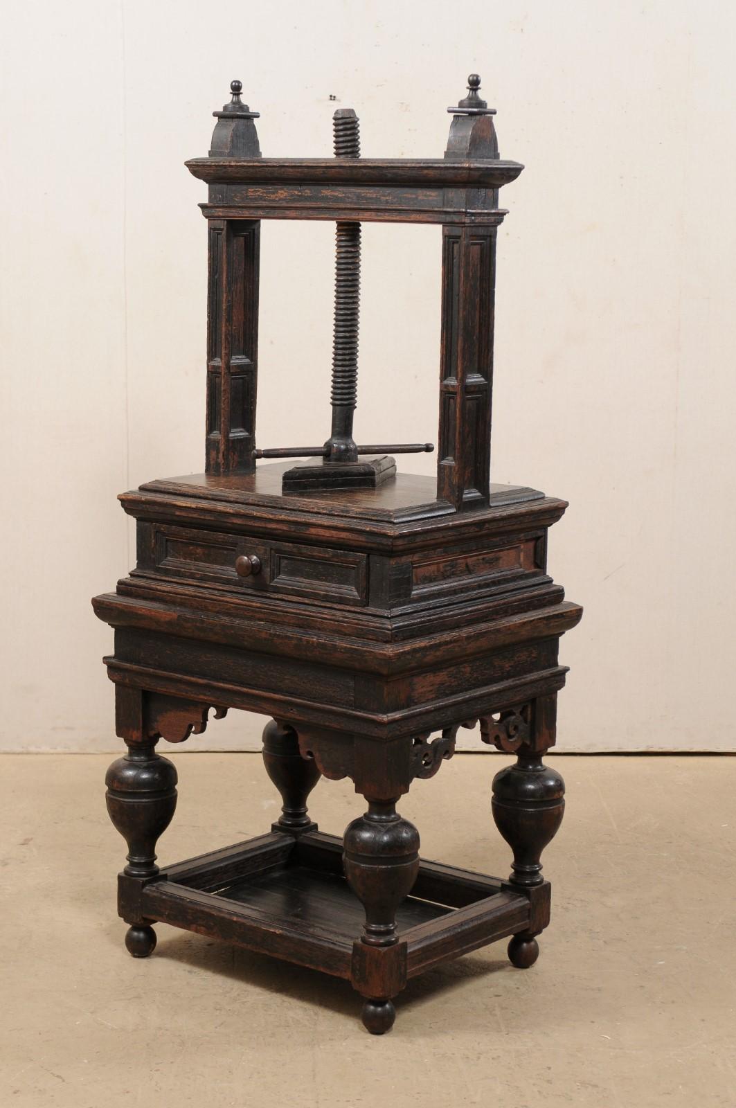 Impressive 18th Century Flemish Freestanding Book Press For Sale 4