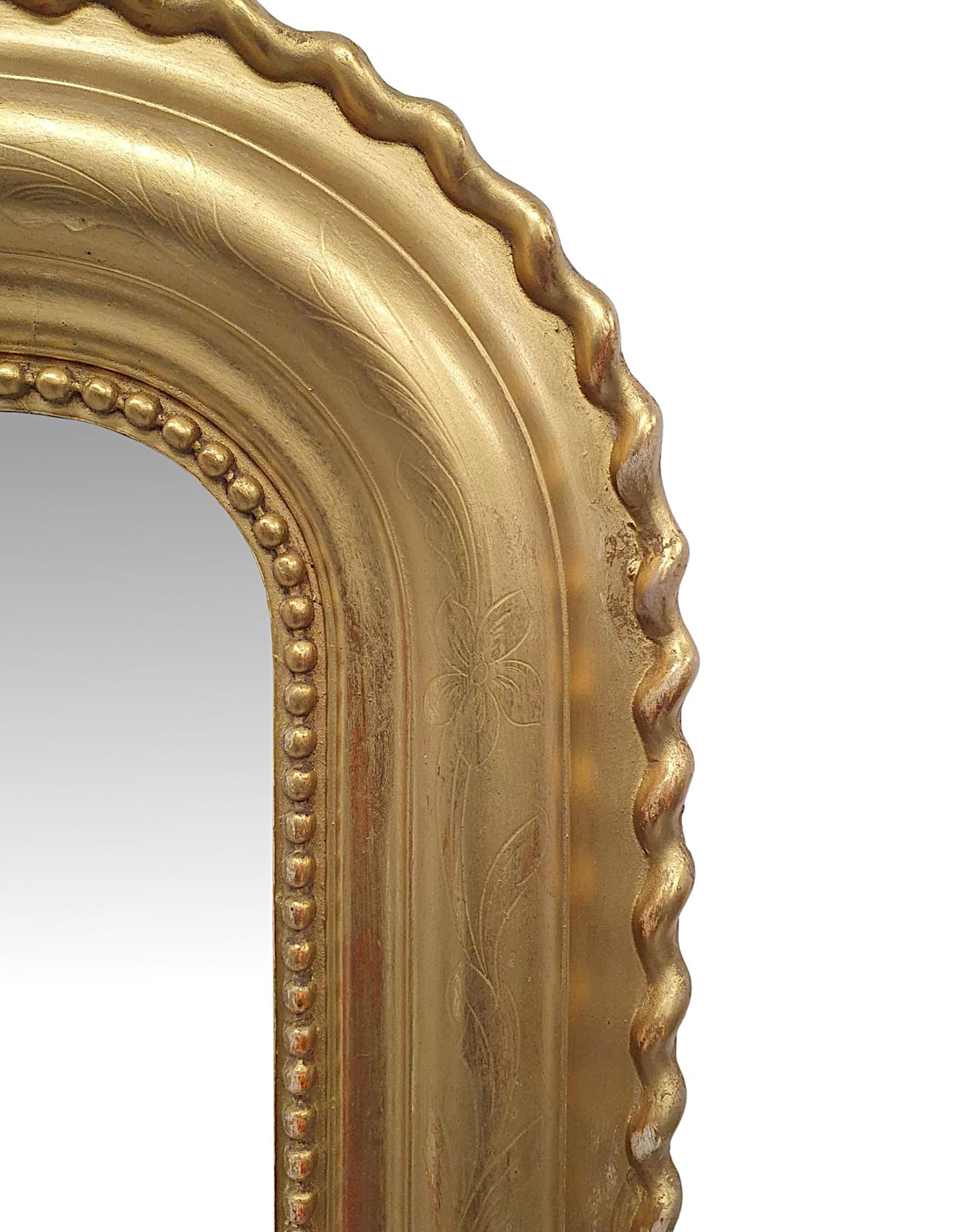 English Impressive 19th Century Giltwood Overmantle Mirror For Sale