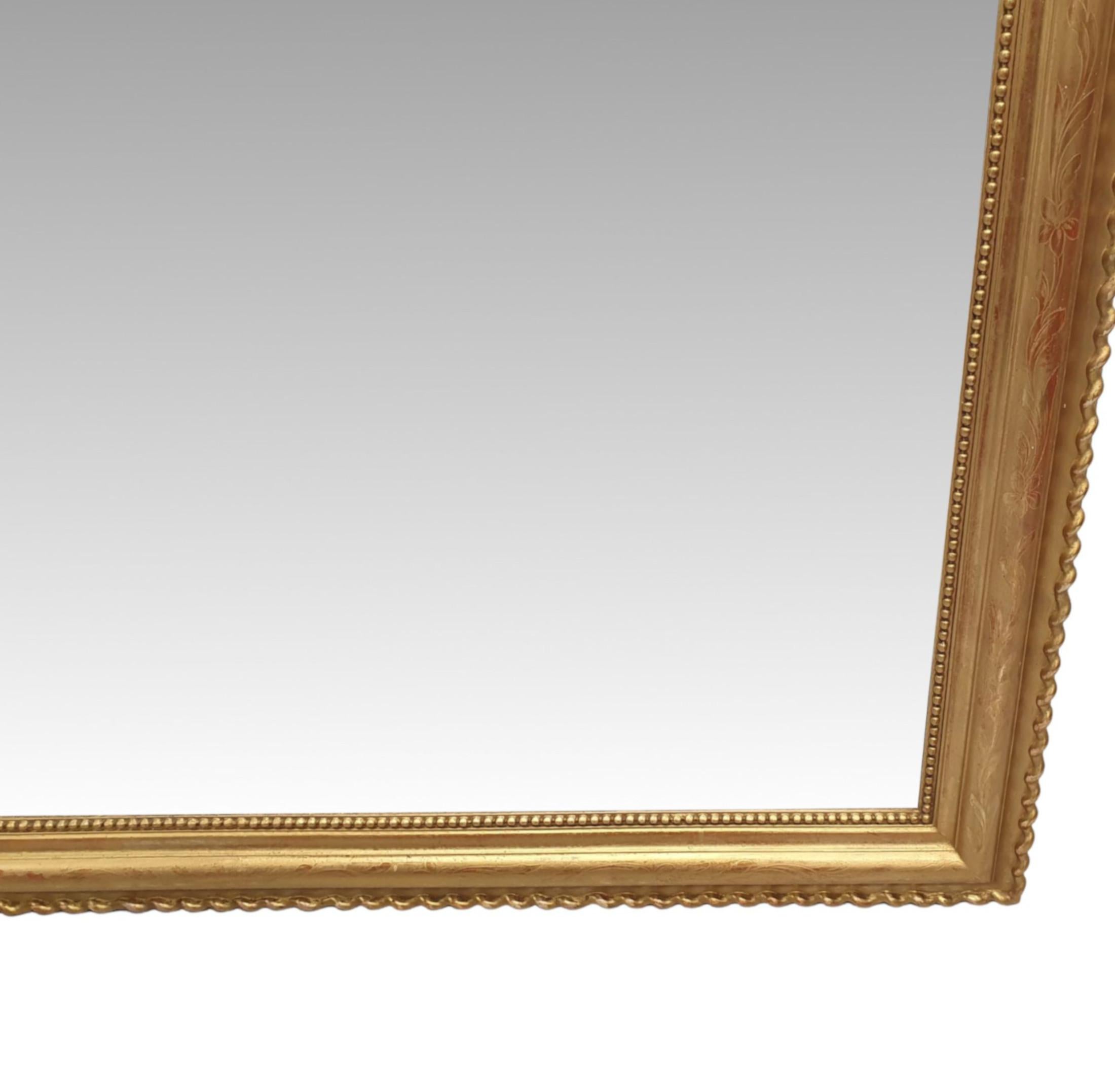 Glass Impressive 19th Century Giltwood Overmantle Mirror For Sale