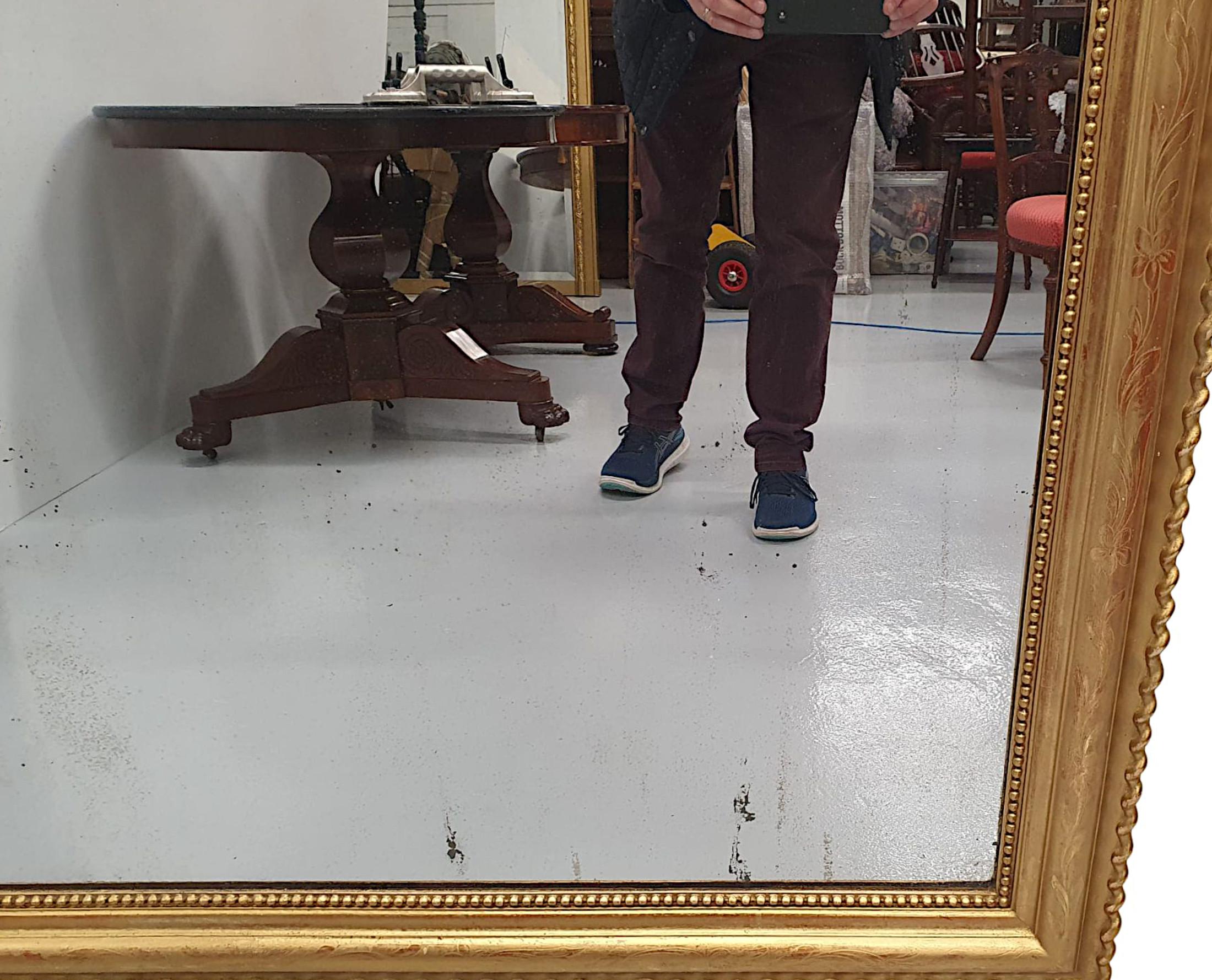 Impressive 19th Century Giltwood Overmantle Mirror For Sale 1