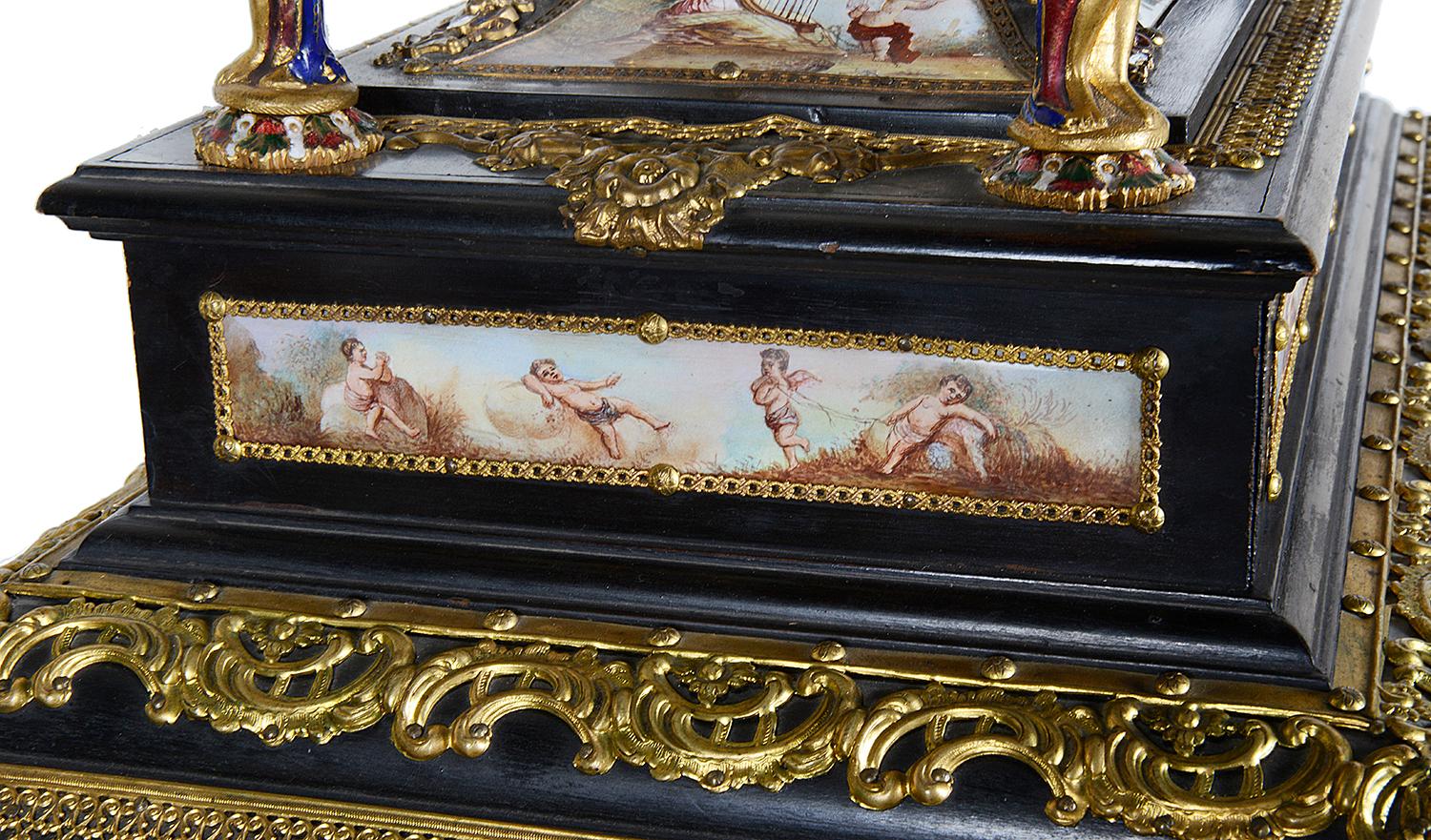 Impressive 19th Century Viennese Enamel Table Cabinet For Sale 3