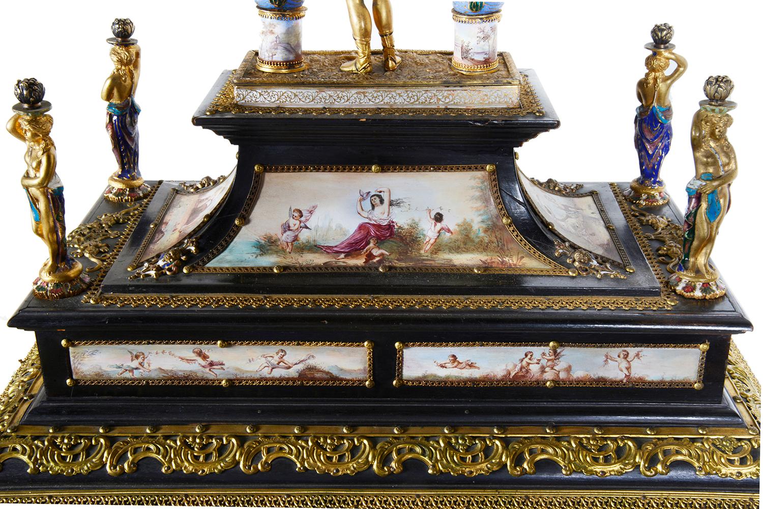 Impressive 19th Century Viennese Enamel Table Cabinet For Sale 6