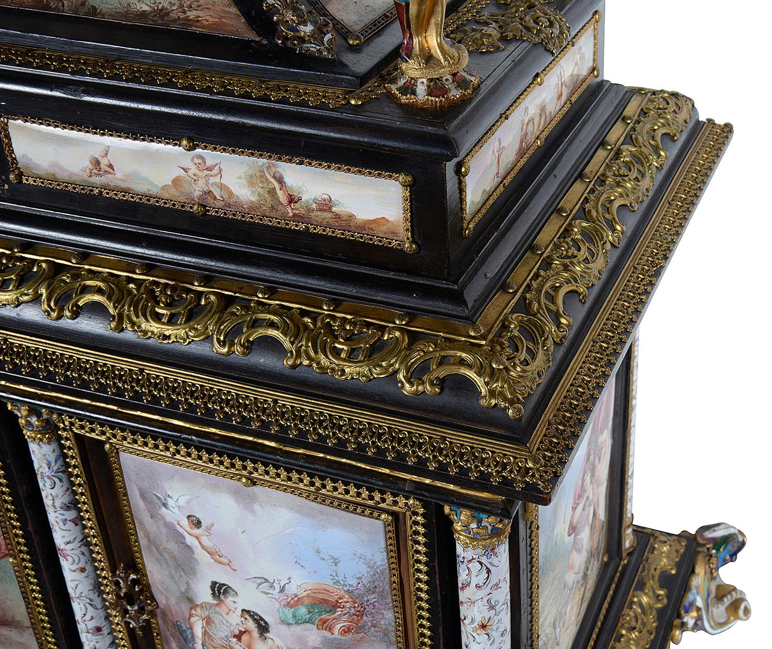 Impressive 19th Century Viennese Enamel Table Cabinet For Sale 7