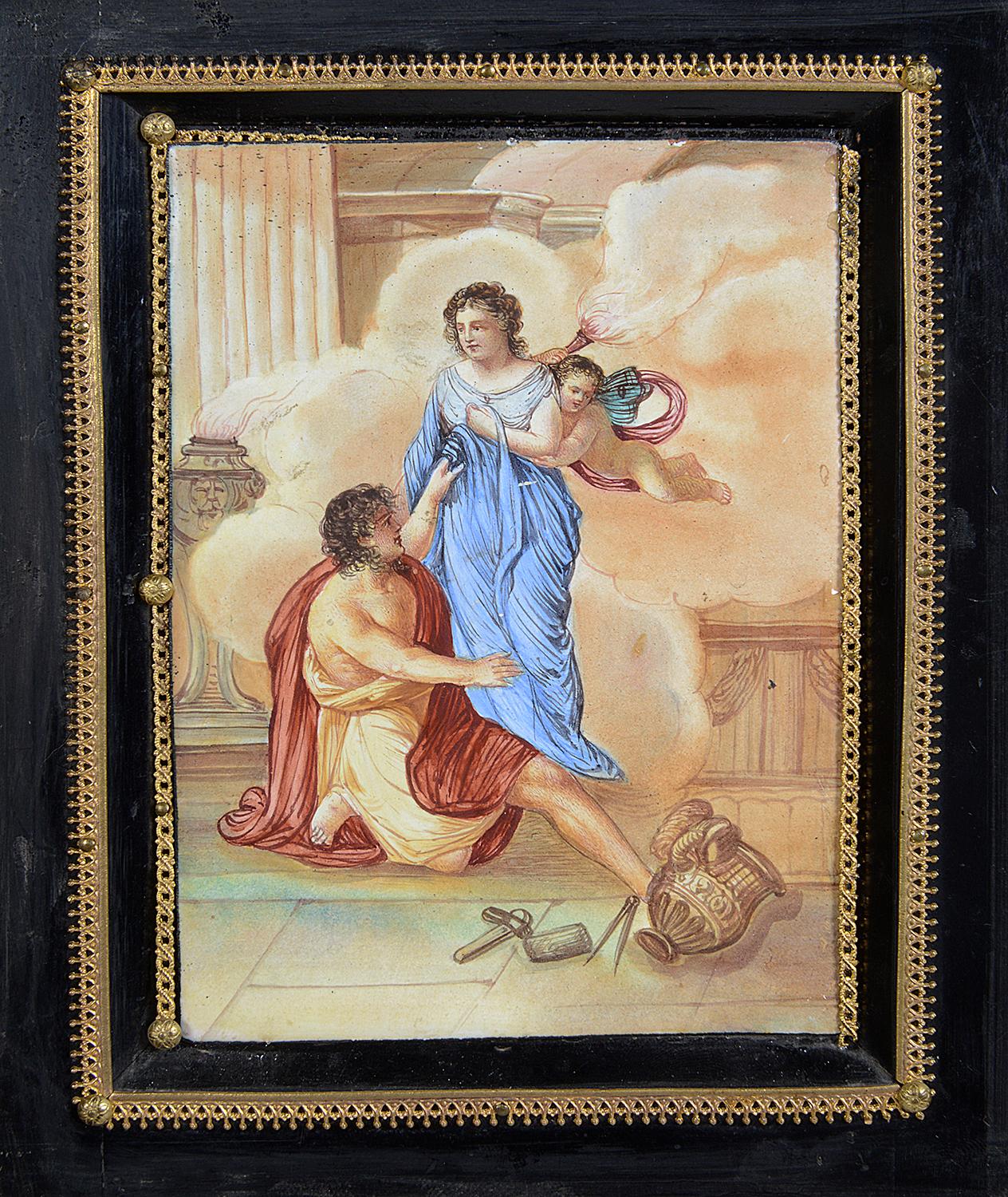 Milieu du XIXe siècle Impressionnant cabinet de table viennois en émail du 19ème siècle en vente