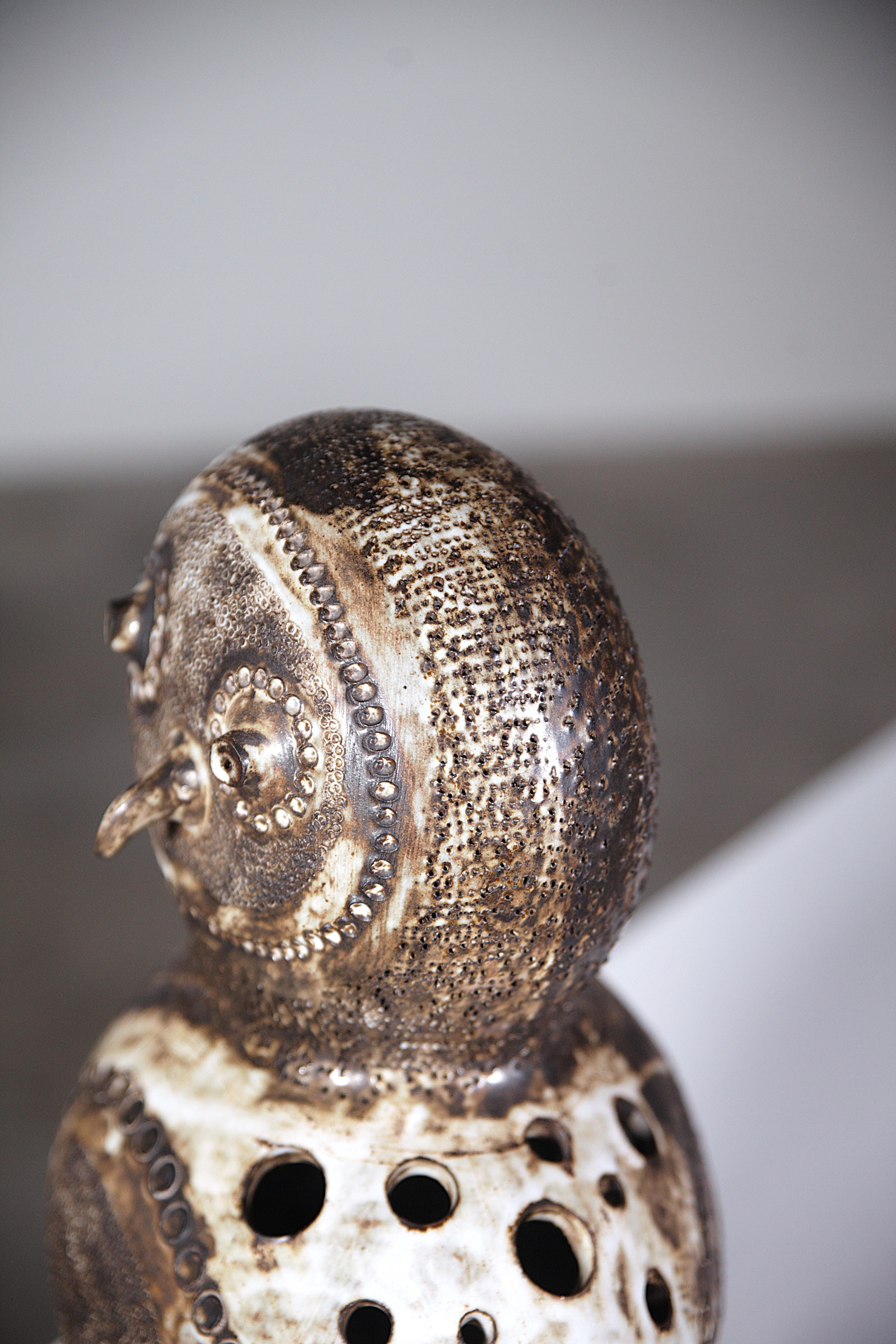 An Impressive Bird Ceramic Scupture by Jacques Pouchain France 1960s For Sale 6
