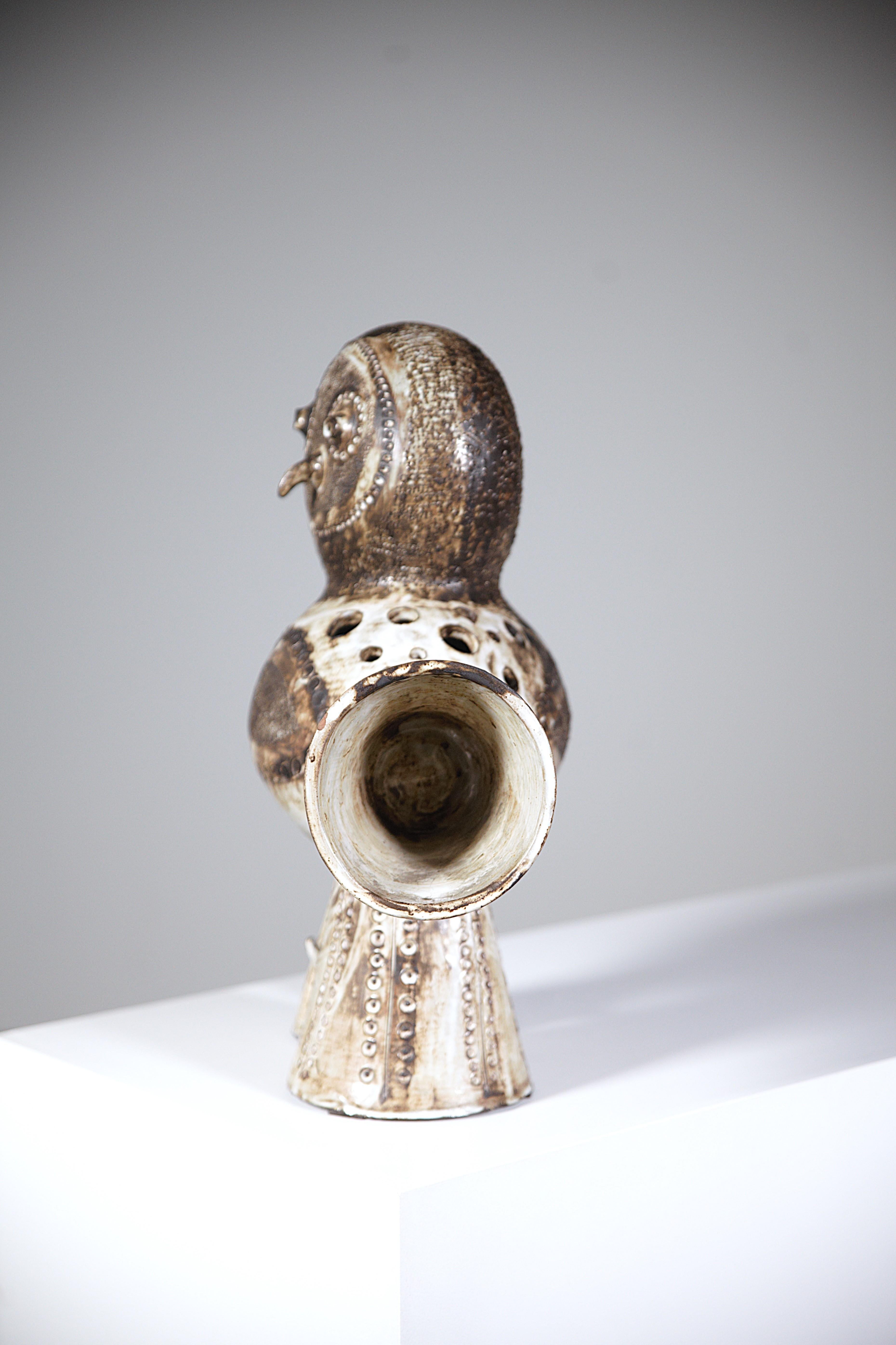 An Impressive Bird Ceramic Scupture by Jacques Pouchain France 1960s For Sale 3