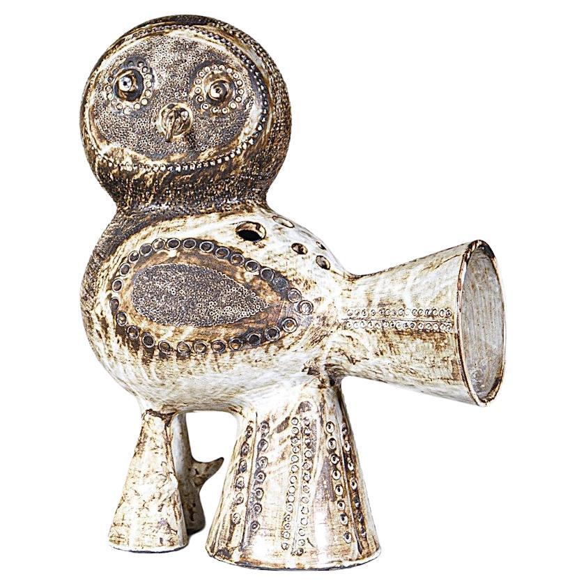 An Impressive Bird Ceramic Scupture by Jacques Pouchain France 1960s For Sale