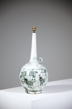 Impressionnante lampe en céramique de Jacques Blin France des années 1960