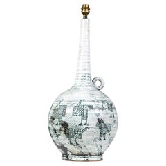 Un'impressionante lampada in ceramica di Jacques Blin Francia degli anni '60