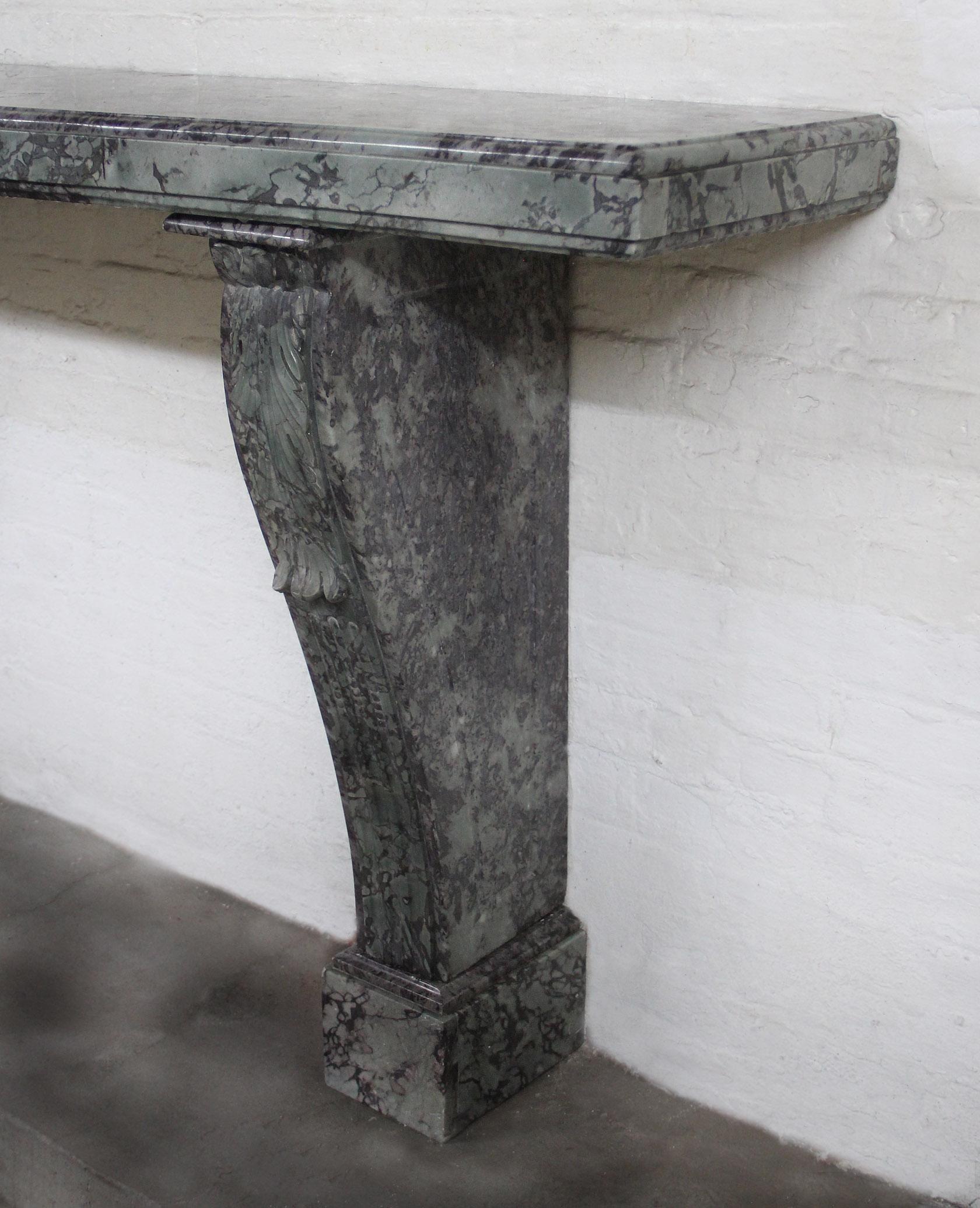 Belle Époque An Impressive Early 20th Century Hand Carved Marble Console For Sale