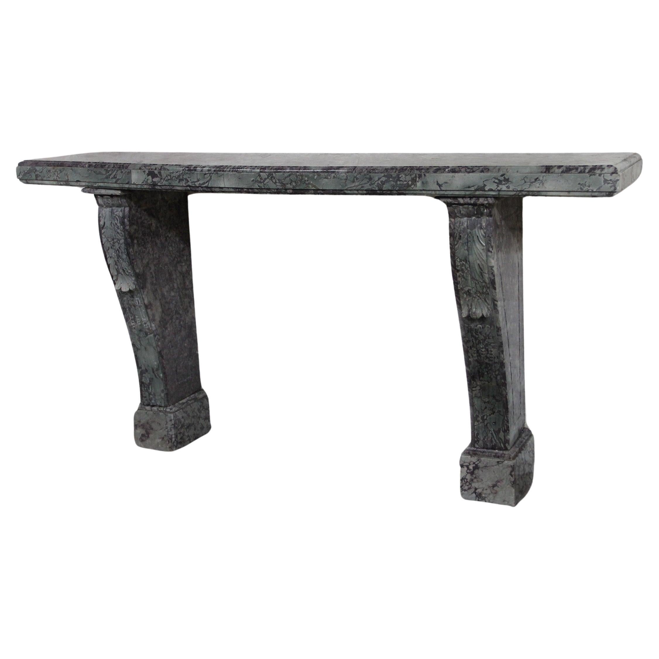 An Impressive Early 20th Century Hand Carved Marble Console For Sale