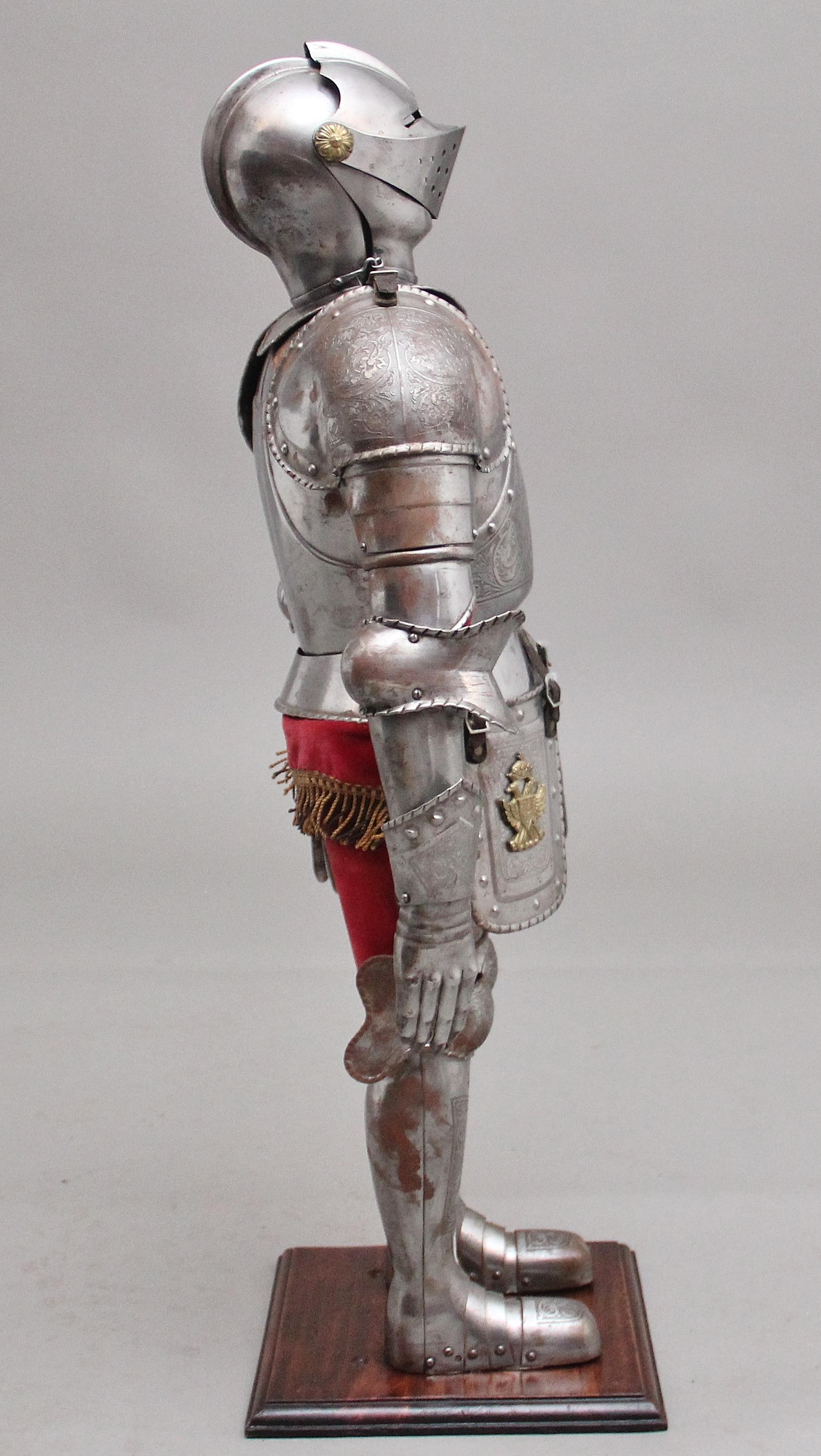 Early 20th Century Impressive Early 20th Miniature Suit of Armour For Sale