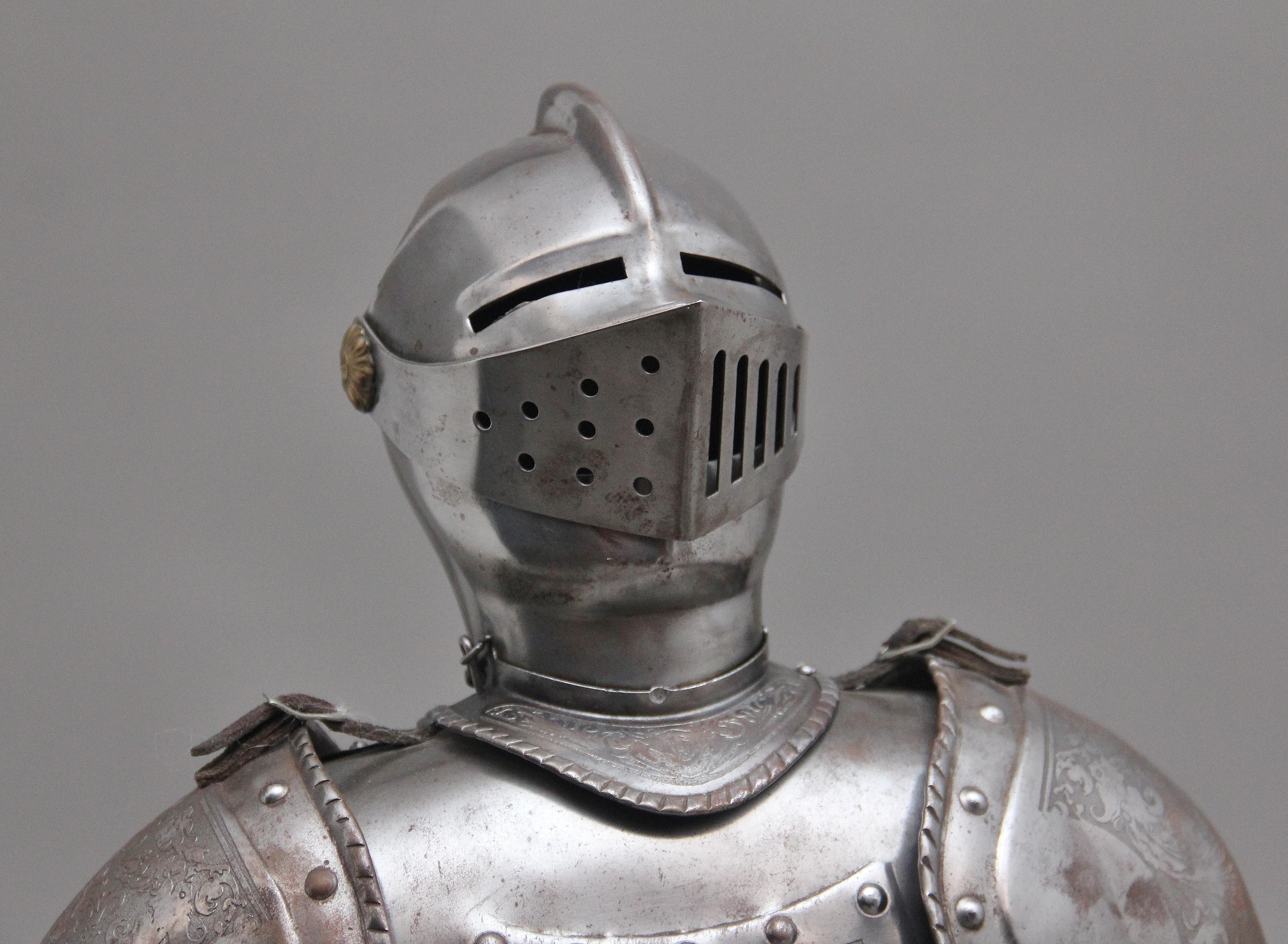 Sheet Metal Impressive Early 20th Miniature Suit of Armour For Sale