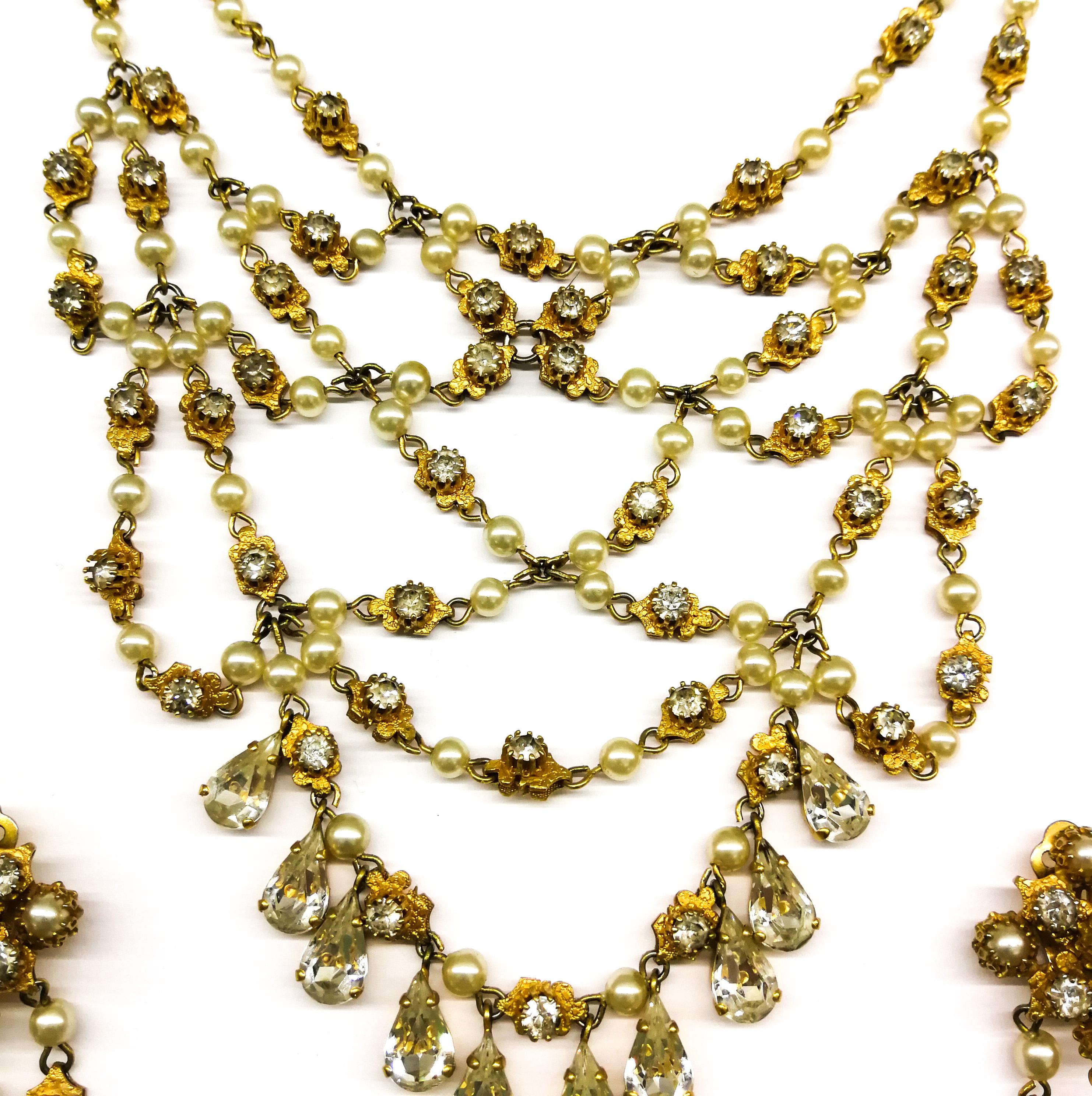 An impressive 'festoon' necklace and matching earrings, Christian Dior, c. 1954. 7