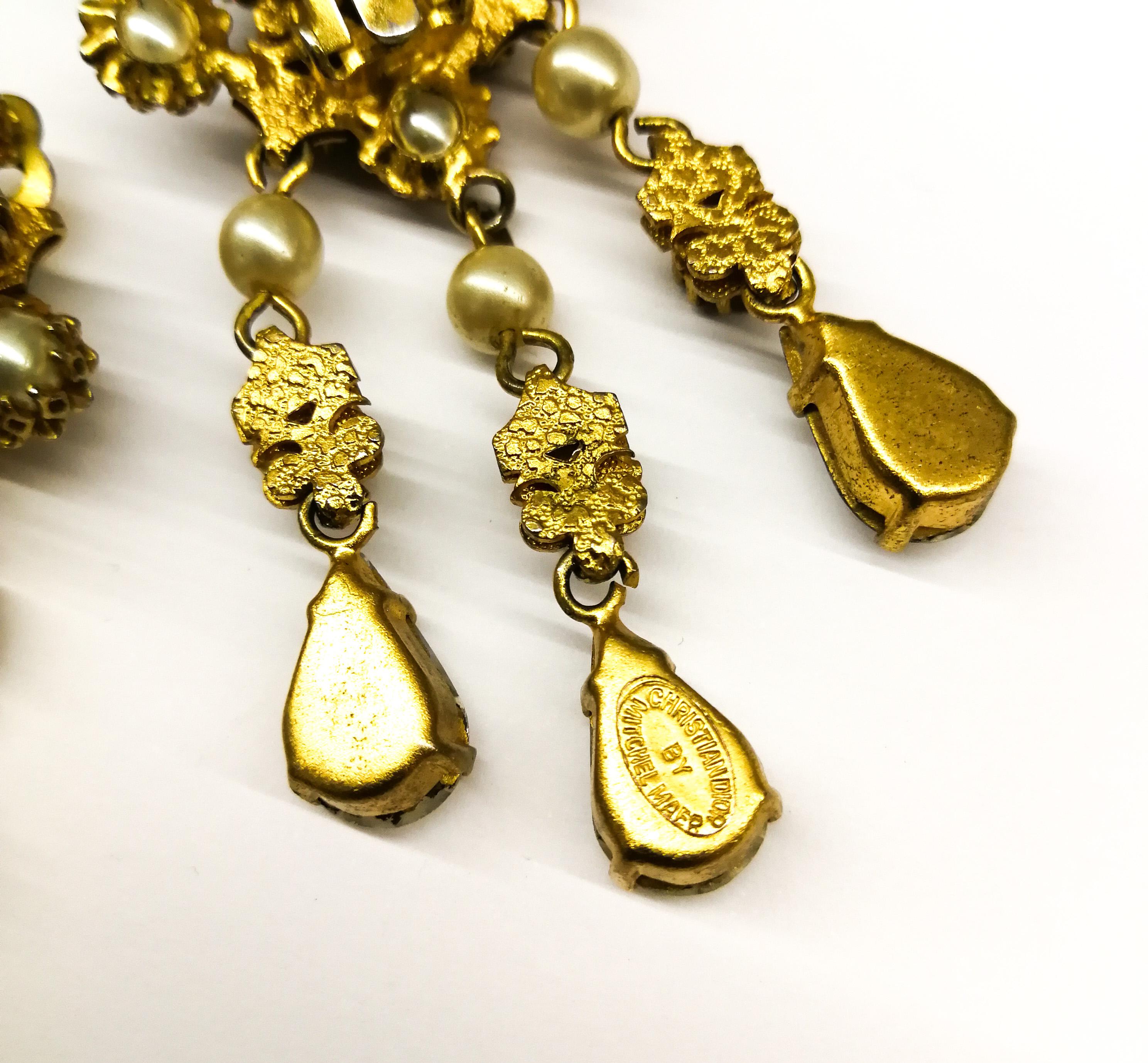 An impressive 'festoon' necklace and matching earrings, Christian Dior, c. 1954. 2