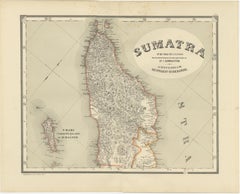 An Impressive Four-Sheet Map Set of Sumatra from the Dutch East Indies, 1884