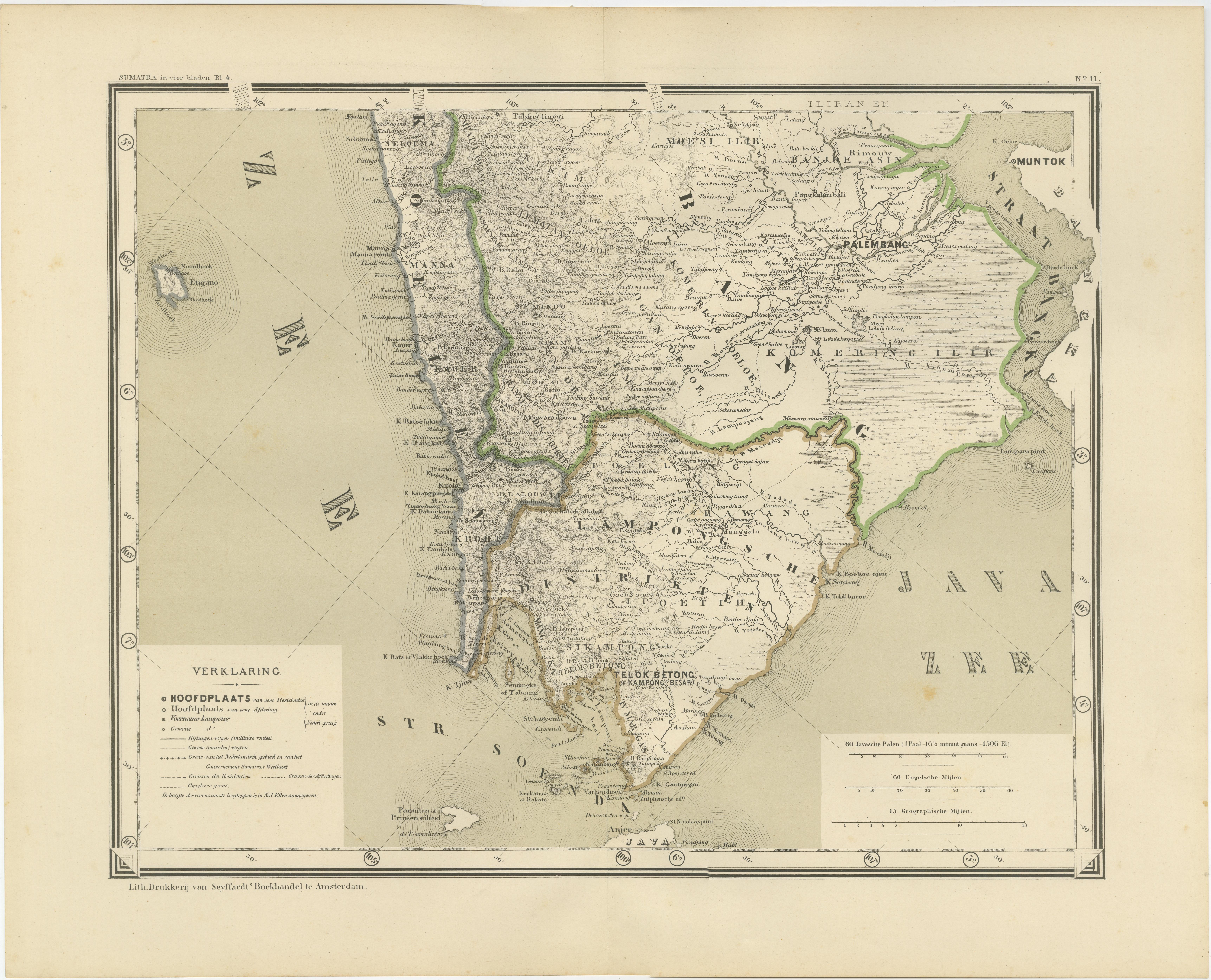Impresionante juego de cuatro mapas de Sumatra de las Indias Orientales Holandesas, 1884 Fines del siglo XIX en venta