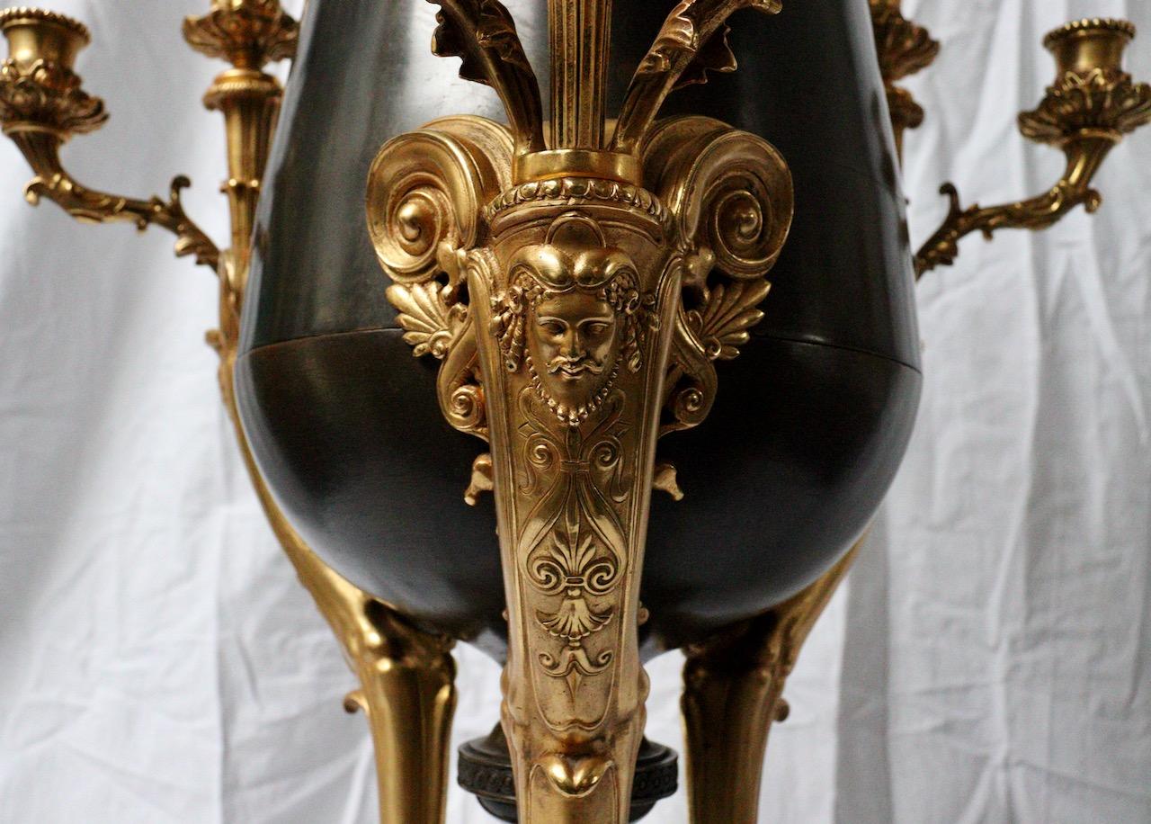 Impressive French 19th Century Neo-Greek Style Bronze Nine-Lights Centerpiece For Sale 3