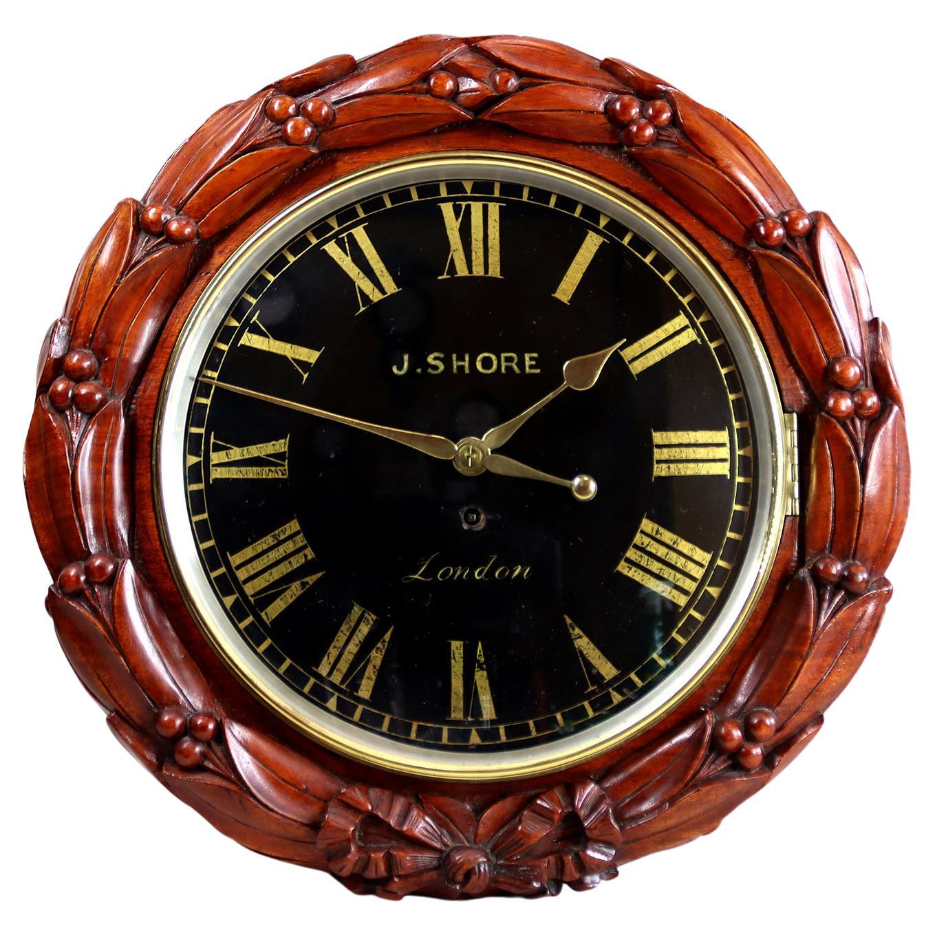 An Impressive Fusee Dial Clock By Shore, London For Sale