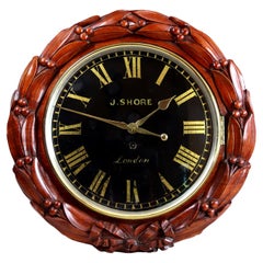 Antique An Impressive Fusee Dial Clock By Shore, London