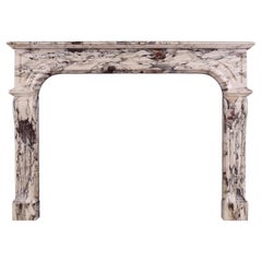 Impressive Louis XIV Style Fireplace in Breche Violette Marble