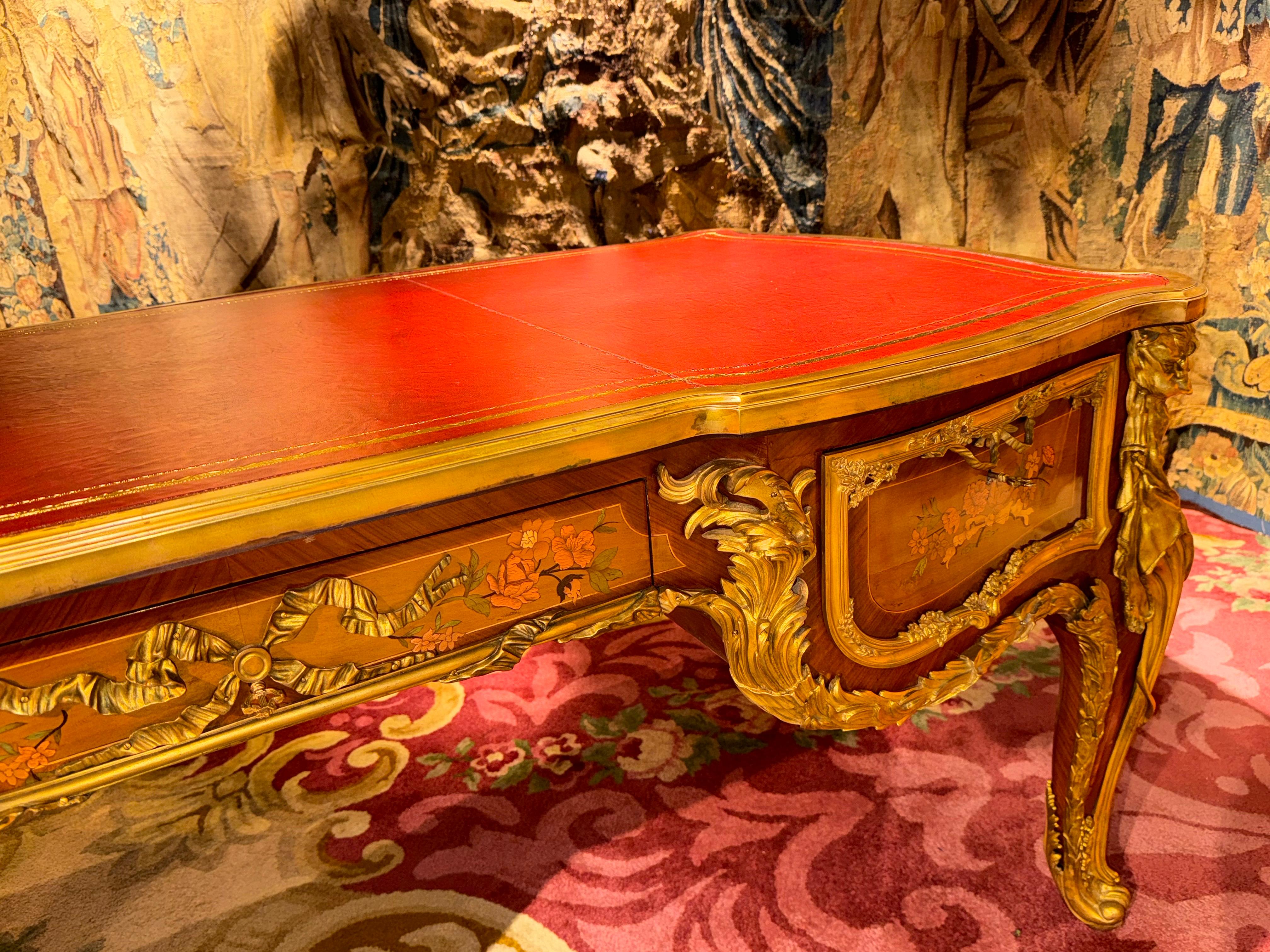 Impressive Louis XV Style Bureau Plat/Writing Desk, after Riesener & J.Oeben For Sale 3