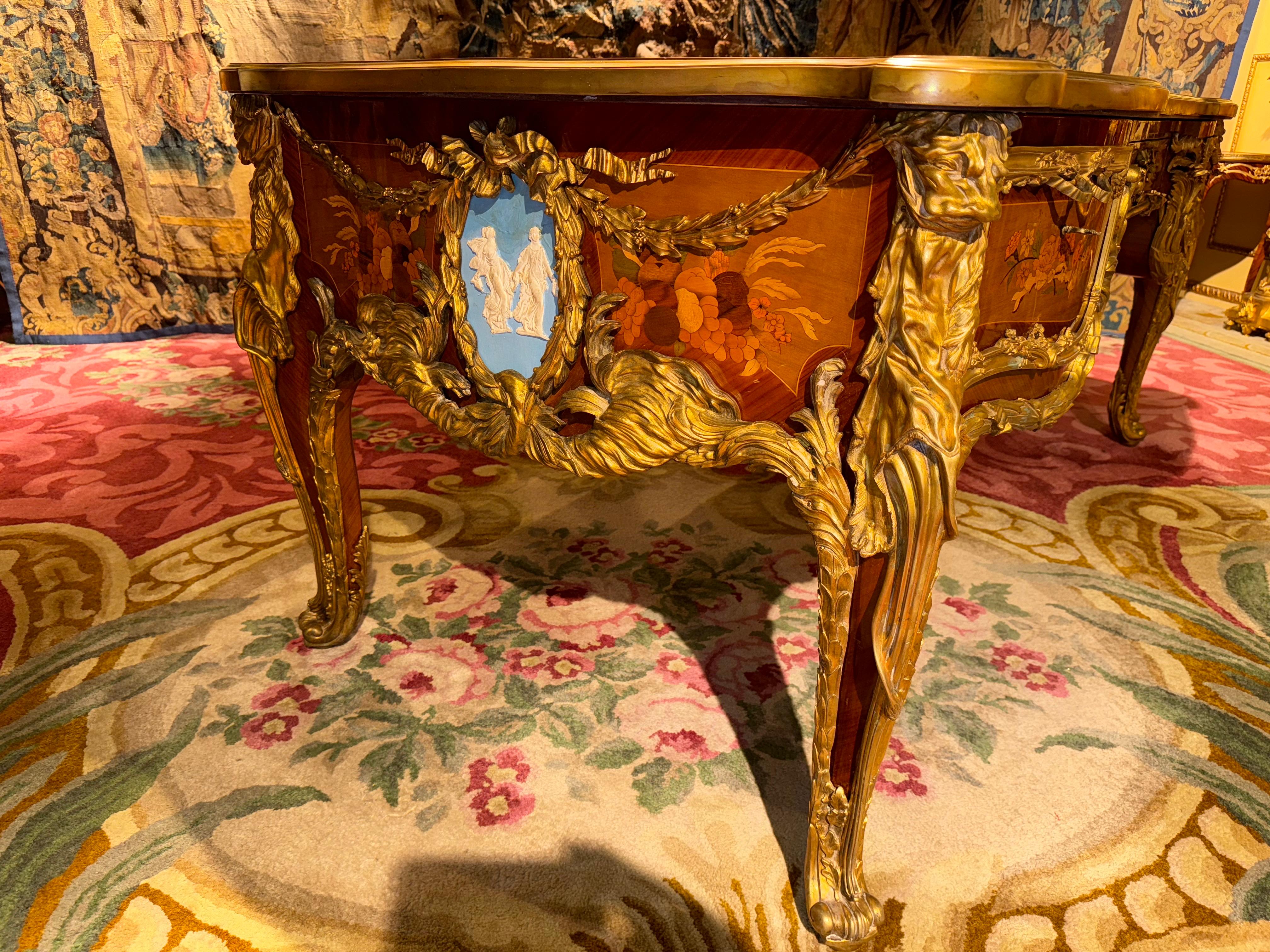 Impressive Louis XV Style Bureau Plat/Writing Desk, after Riesener & J.Oeben For Sale 4